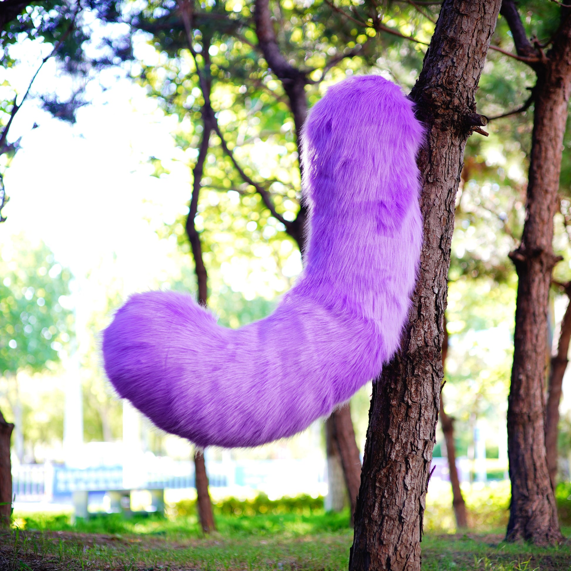 lavenda cat fursuit tail, kitten tail, furry curly tail, floor-length tail, raccoon Tail , wolf tail, fursuit commission, furry tail