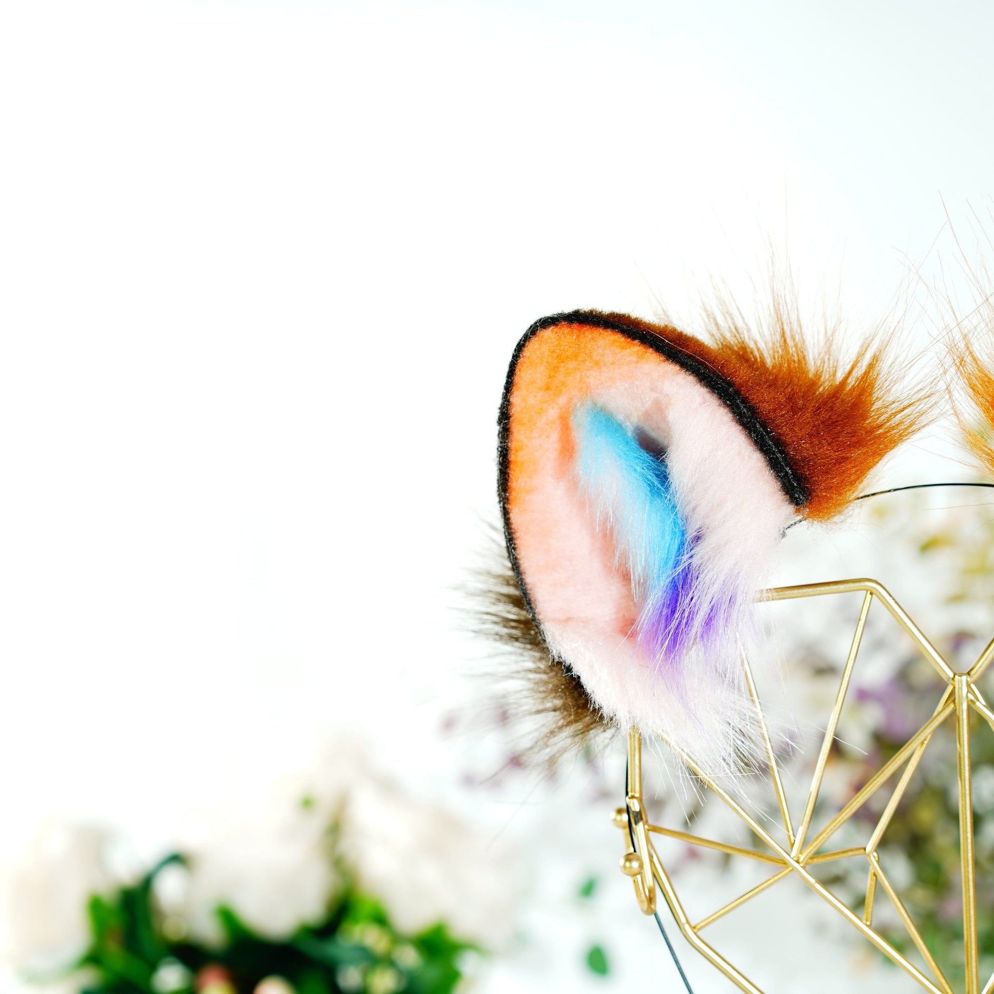 RACCOON Ears Headband, Faux Fur ears, Realistic fox Ears, fox ears Headband, Fluffy fox ears, fox ears, custom ears, animal ears