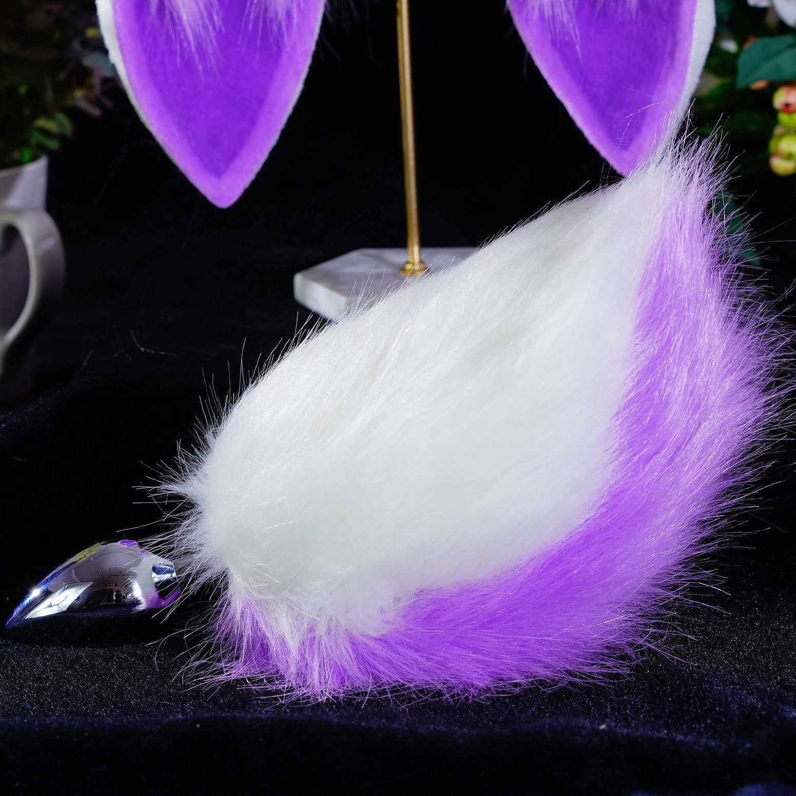 Lop Ears headband, light purple White lop ears, faux fur bunny ears, bunny ears headband,rabbit ears headband, rabbit cosplay, petplay