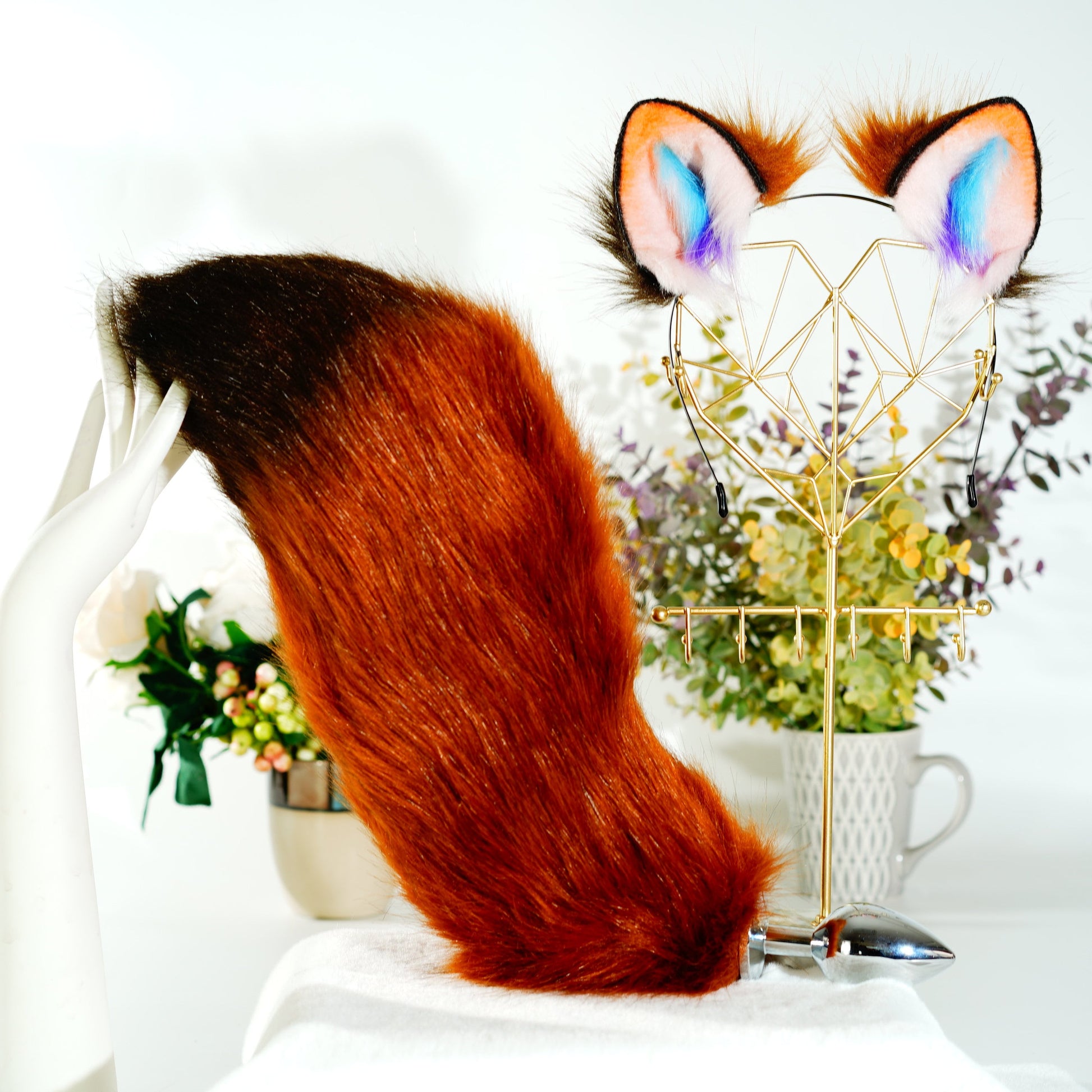 RACCOON Ears Headband, Faux Fur ears, Realistic fox Ears, fox ears Headband, Fluffy fox ears, fox ears, custom ears, animal ears