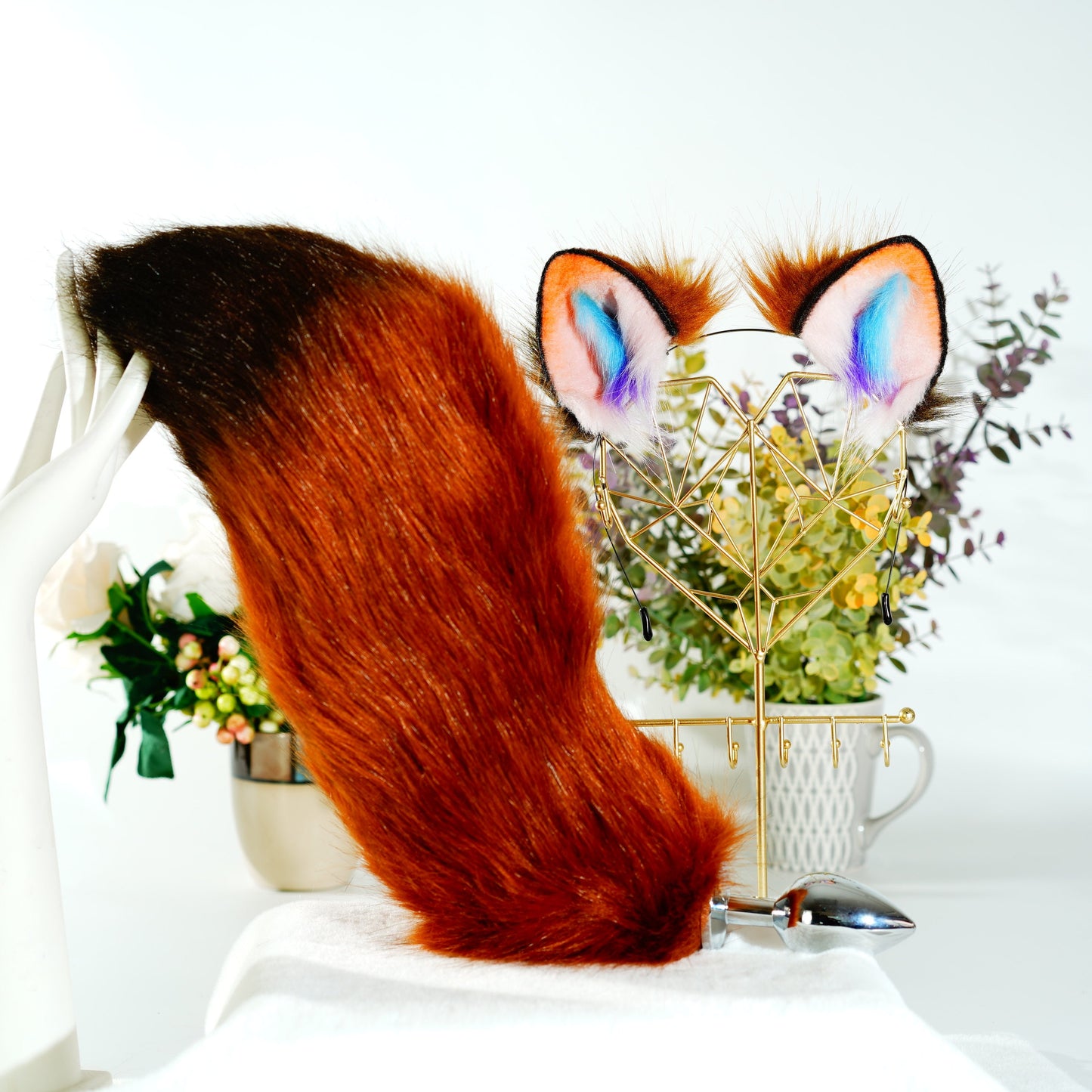 Raccoon Ears Headband, Faux Fur ears, Realistic fox Ears, bear ears Headband, petplay, Fluffy fox ears, cat ears, custom ears, animal ears