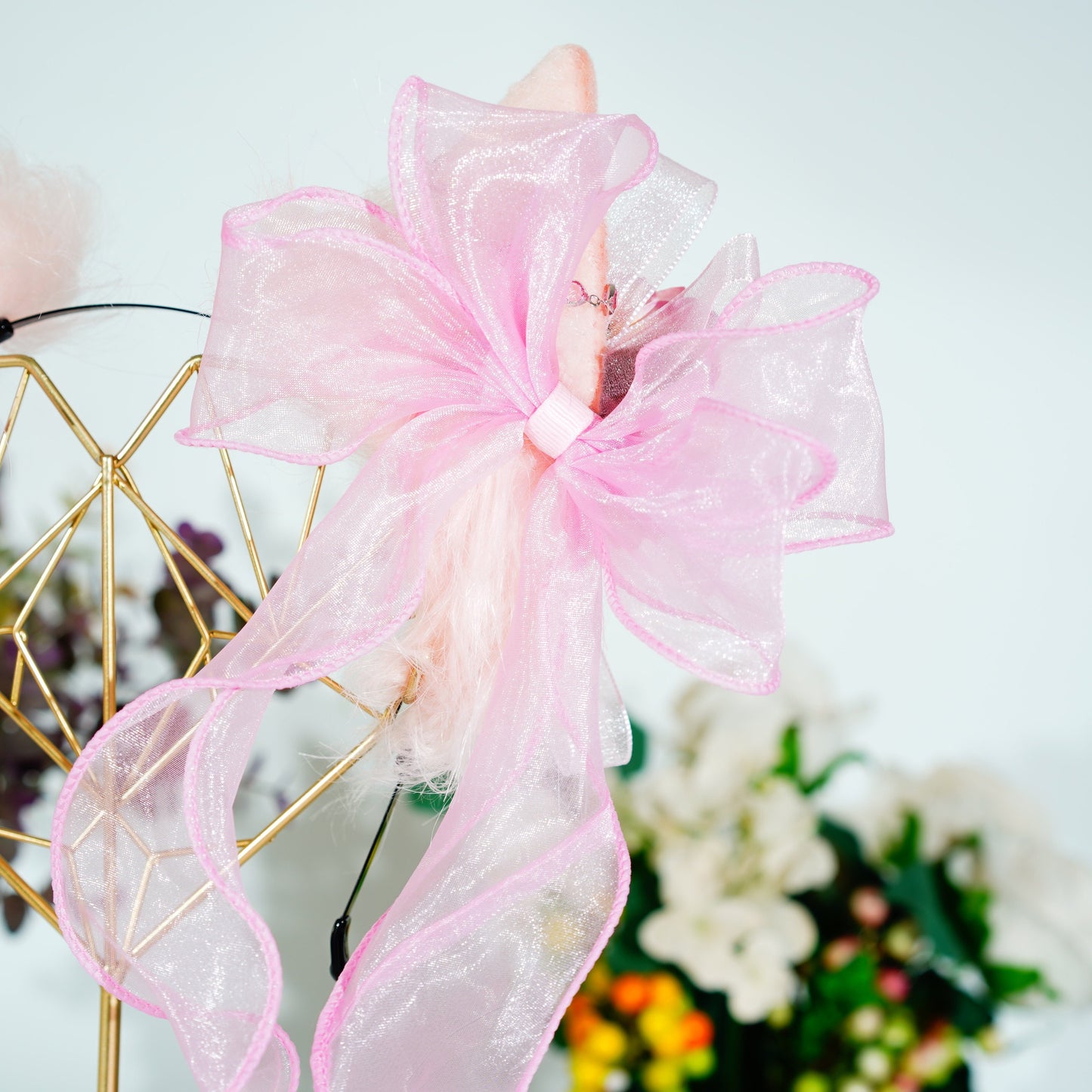 Flower fox ears, faux fur ears, petplay, fluffy ears, cat ears, costume ears,animal ears, ears, cosplay ear, kitten ears, anime cosplay