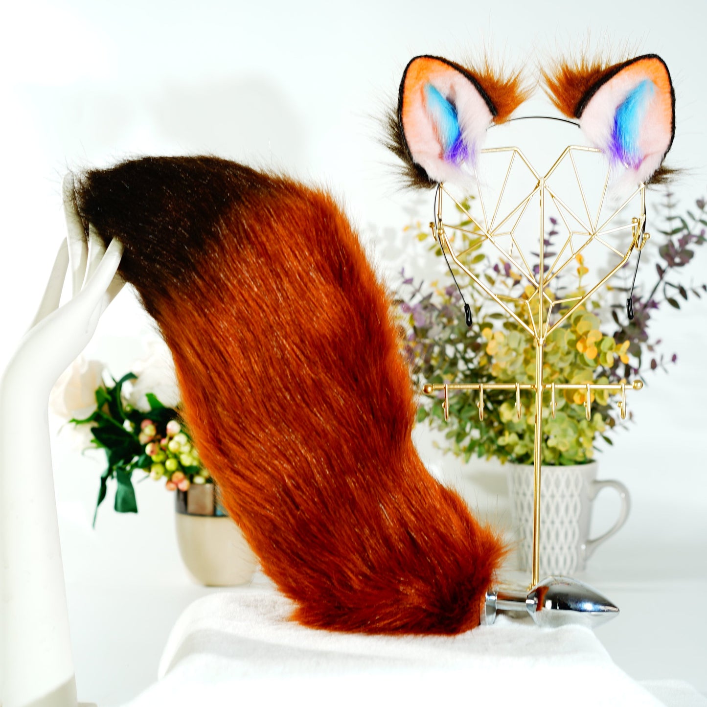 Raccoon Ears Headband, Faux Fur ears, Realistic fox Ears, bear ears Headband, petplay, Fluffy fox ears, cat ears, custom ears, animal ears