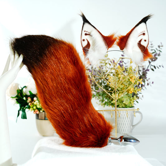 Realistic fox Ear, Anime Cosplay, petplay, Cosplay Ear, Wolf Ear Hair Band, Emulational Beast Ear, Cosplay Wolf Ear, brown Wolf Ear,Handmade