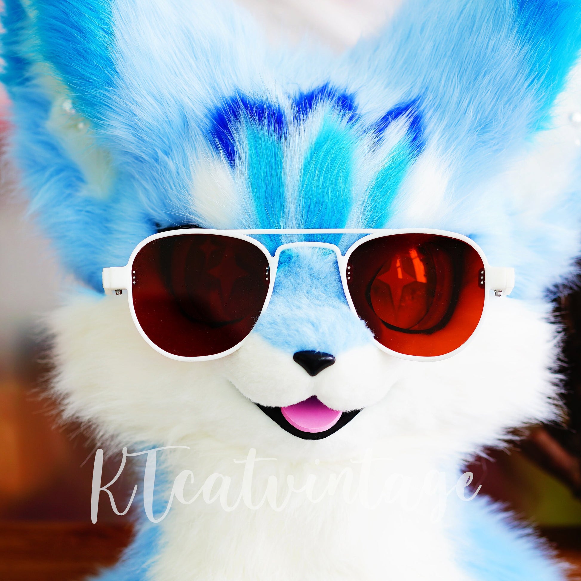 Fursuit Glasses, Foldable, with lens, Giant Glasses for Furrys, white