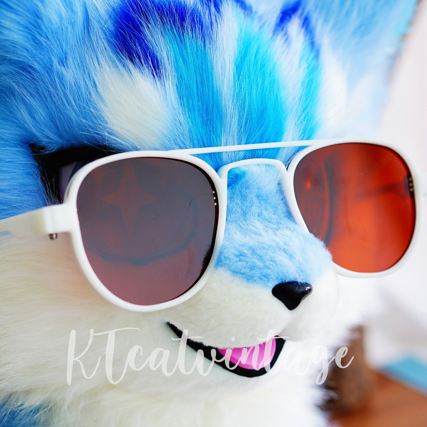 Fursuit Glasses, Foldable, with lens, Giant Glasses for Furrys, white