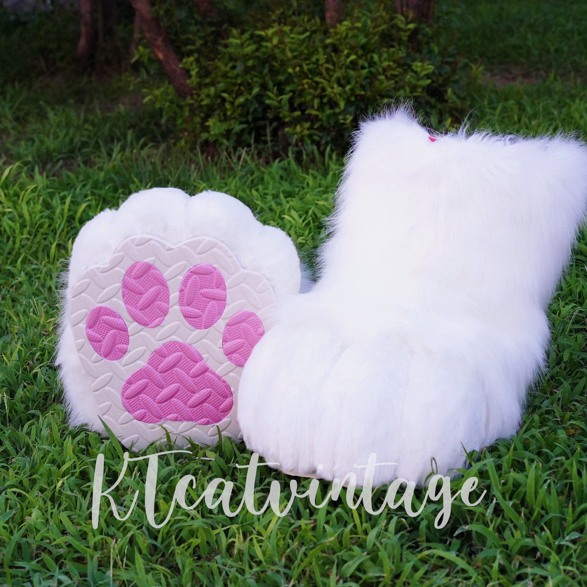 White feet paws fursuit kemono toony kigurumi fursona kawaii outdoor foot paw fursuit shoes cosplay cat dog fox wolf bunny