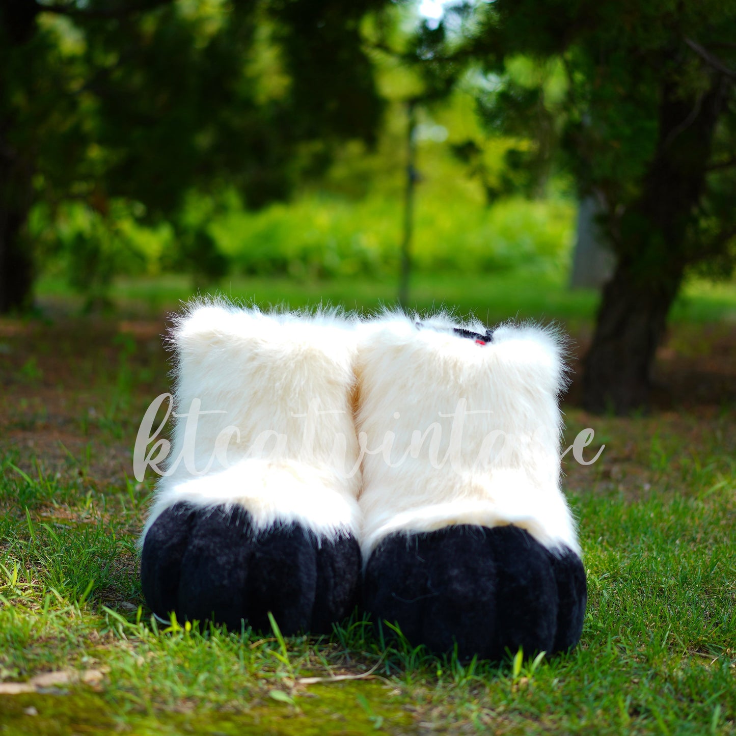 fursuit shoes white and black kemono toony kigurumi fursona kawaii outdoor feett paw shoes cosplay cat dog fox wolf bunny tiger furry