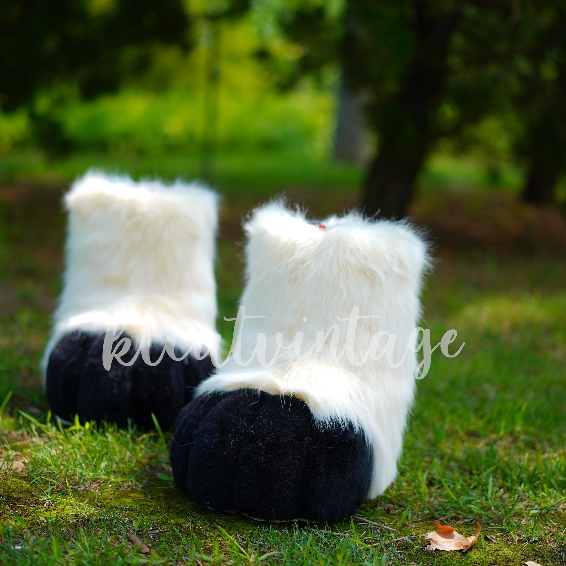 fursuit shoes white and black kemono toony kigurumi fursona kawaii outdoor feett paw shoes cosplay cat dog fox wolf bunny tiger furry