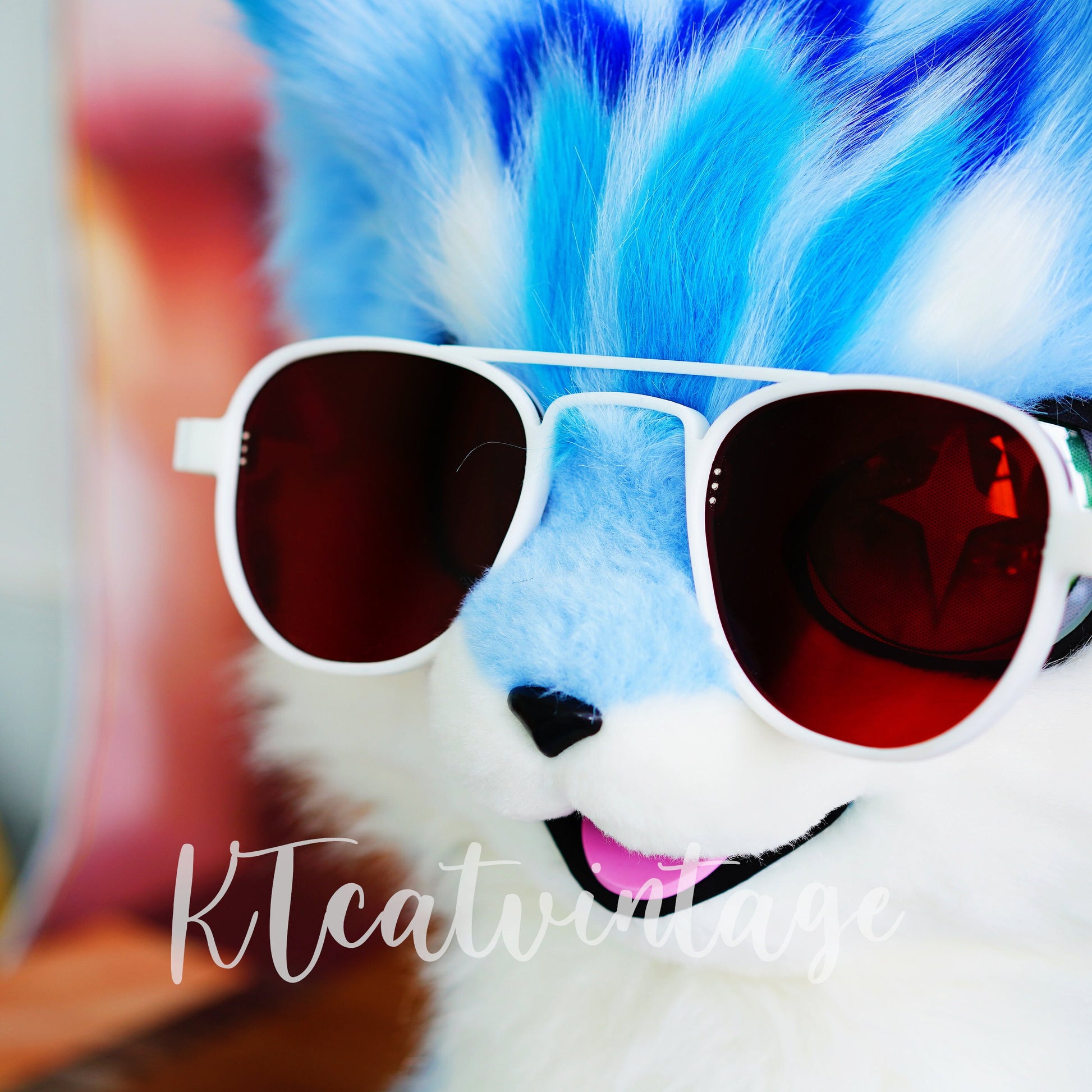 Fursuit Glasses, Foldable, with lens, Giant Glasses for Furrys, white