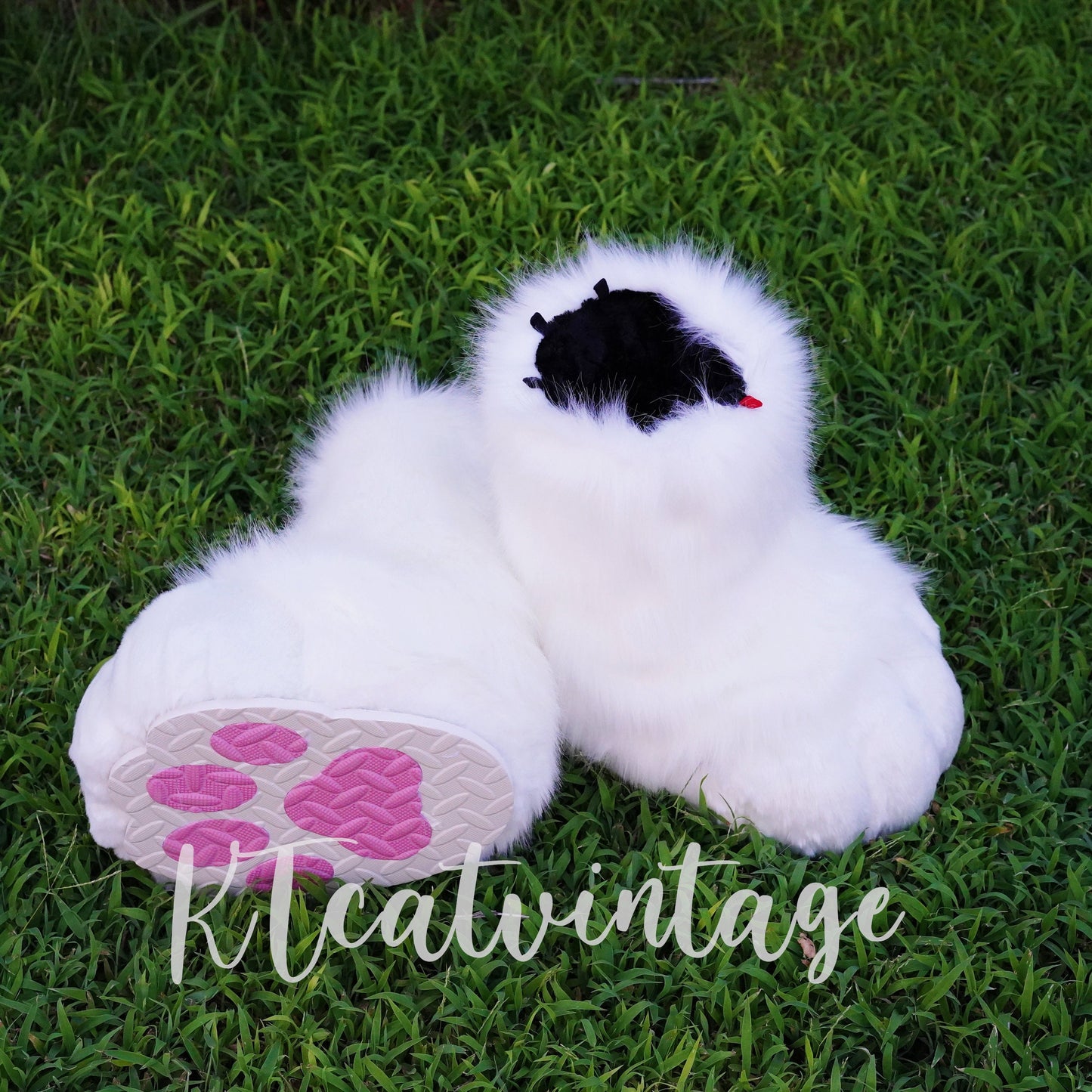 White feet paws fursuit kemono toony kigurumi fursona kawaii outdoor foot paw fursuit shoes cosplay cat dog fox wolf bunny