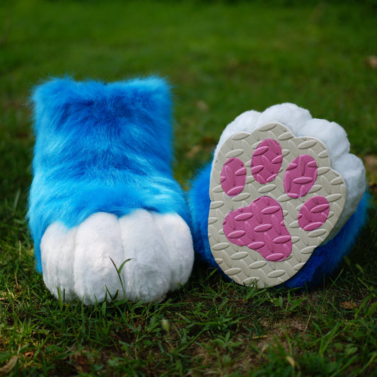 Tropical blue Footpaw Fursuit kemono toony kigurumi cosplay cat dog fox wolf bunny gift furry fursona kawaii outdoor foot paw shoes