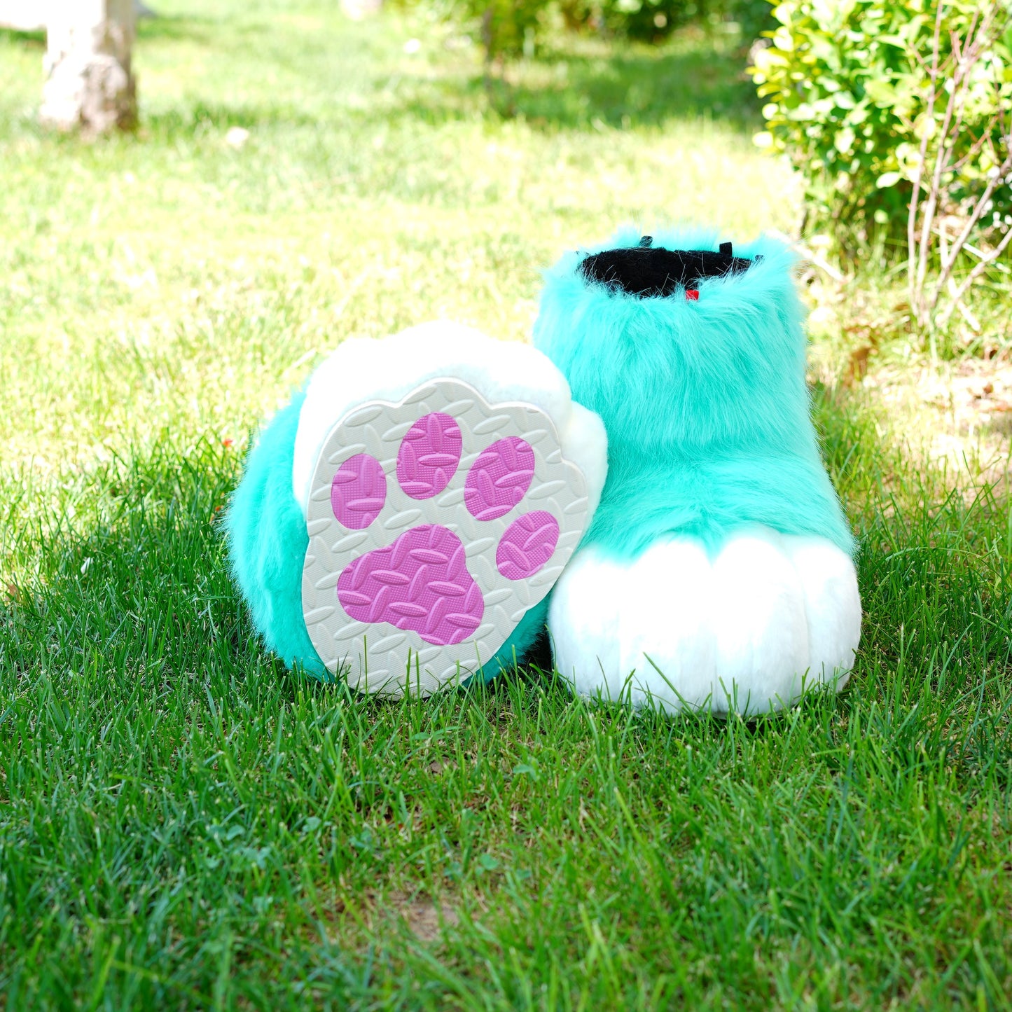 Fursuit shoes mint green Footpaw kemono toony kigurumi cosplay cat dog fox wolf bunny gift furry fursona kawaii outdoor foot paw shoes