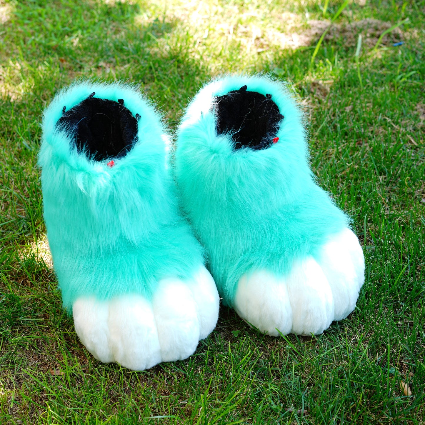 Fursuit shoes mint green Footpaw kemono toony kigurumi cosplay cat dog fox wolf bunny gift furry fursona kawaii outdoor foot paw shoes