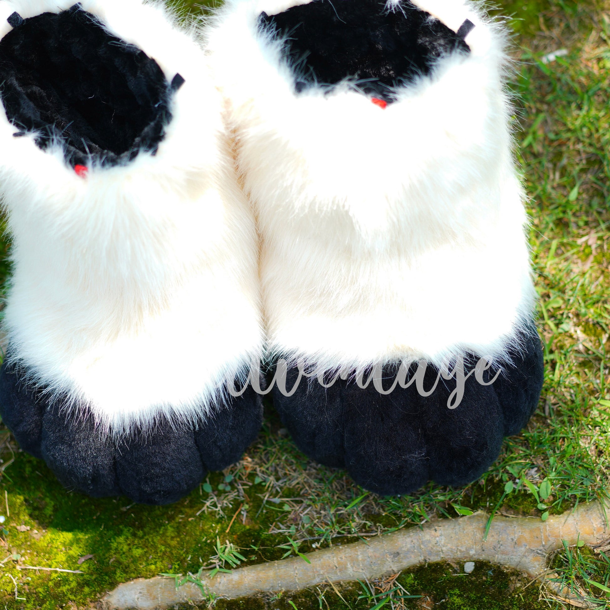 fursuit shoes white and black kemono toony kigurumi fursona kawaii outdoor feett paw shoes cosplay cat dog fox wolf bunny tiger furry