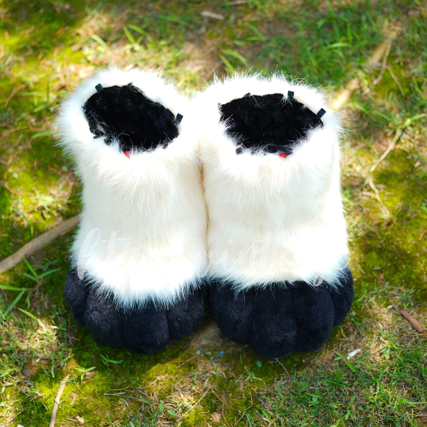 fursuit shoes white and black kemono toony kigurumi fursona kawaii outdoor feett paw shoes cosplay cat dog fox wolf bunny tiger furry