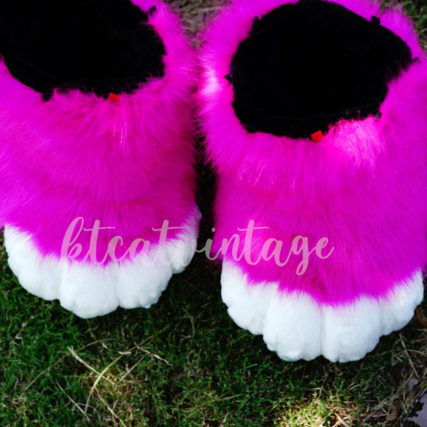 Hot pink fursuit feet paws, toony foot paw, kemono foot paw, light pink cat paws, puppy paws, wolf paws, tiger paws, fox paws, ktcatvintage