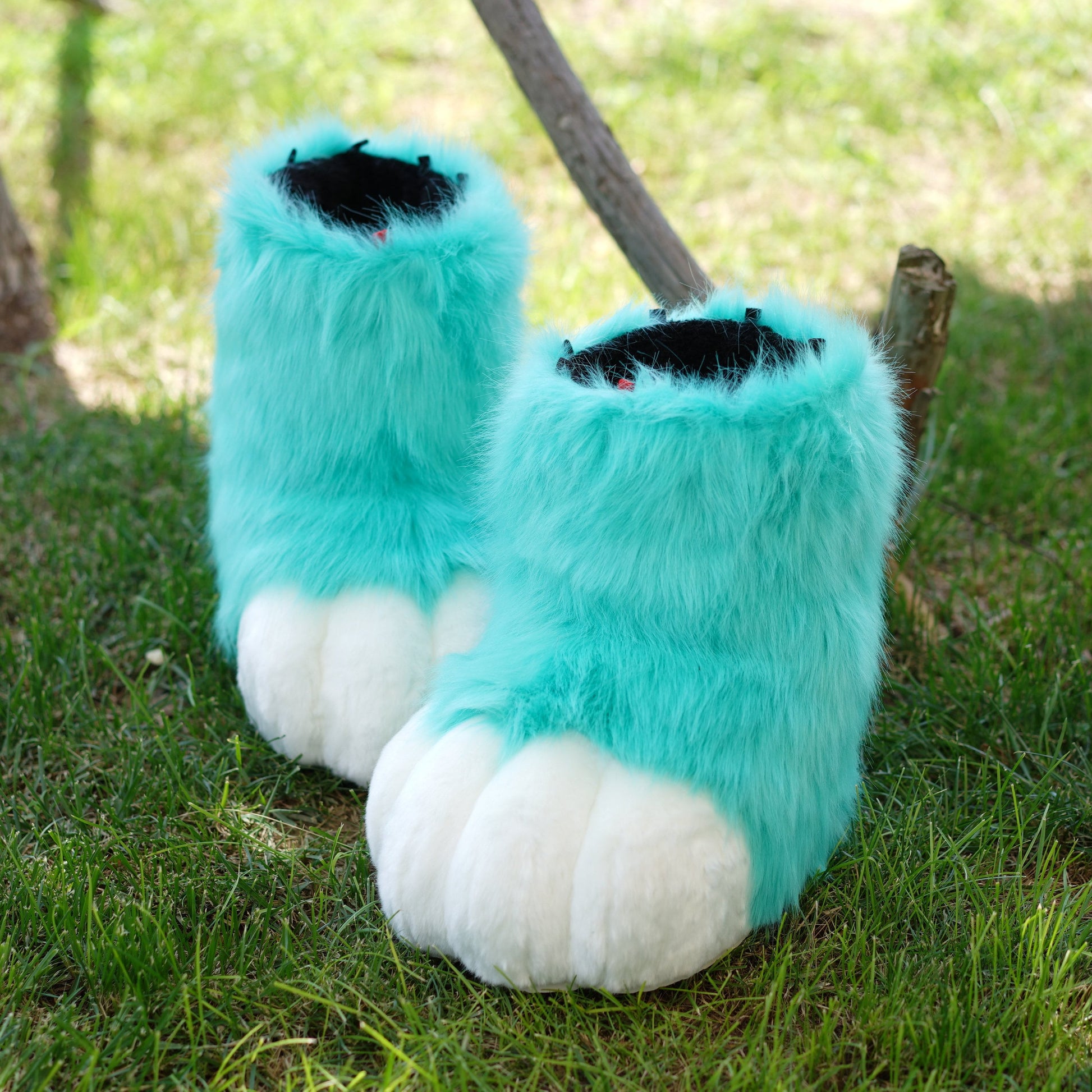 Fursuit shoes mint green Footpaw kemono toony kigurumi cosplay cat dog fox wolf bunny gift furry fursona kawaii outdoor foot paw shoes