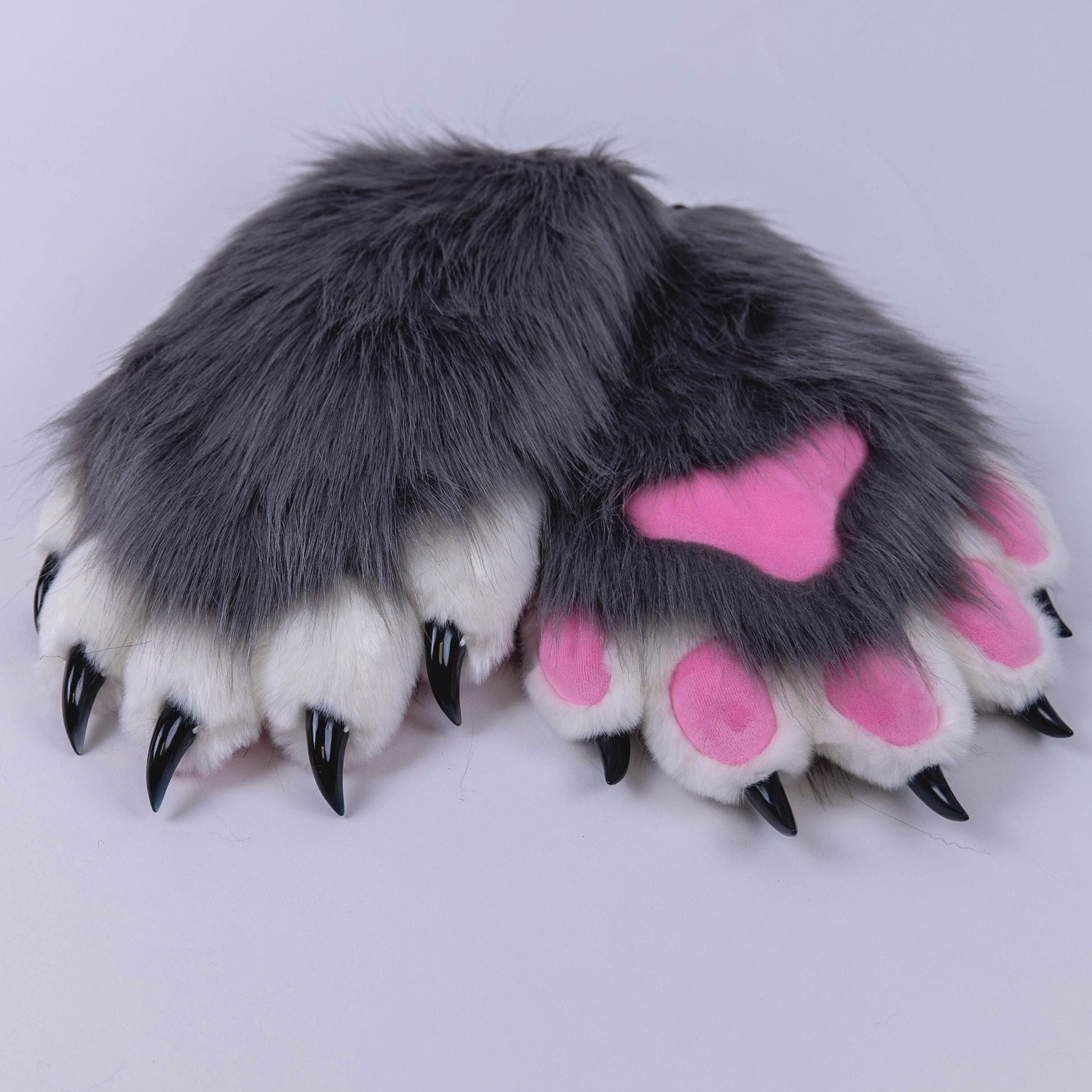 Fursuit hand paws with purple fur, cheap cat gloves,custom Fursuit gloves,handmade Furry paws, Furry art, faux fur paws with 5 finger