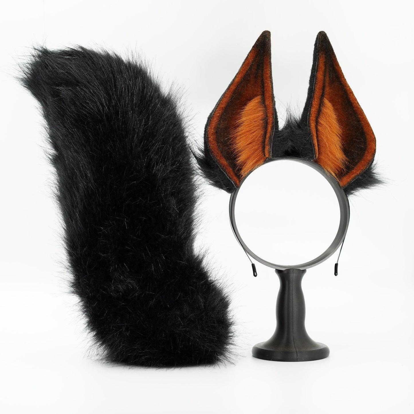 Huge Doberman's ears ,Black Brown animal ear,Faux fur ear,Dieb ear,Wolf ear headband,Anime ear,Wolf cosplay ear,Aritificial furry ears