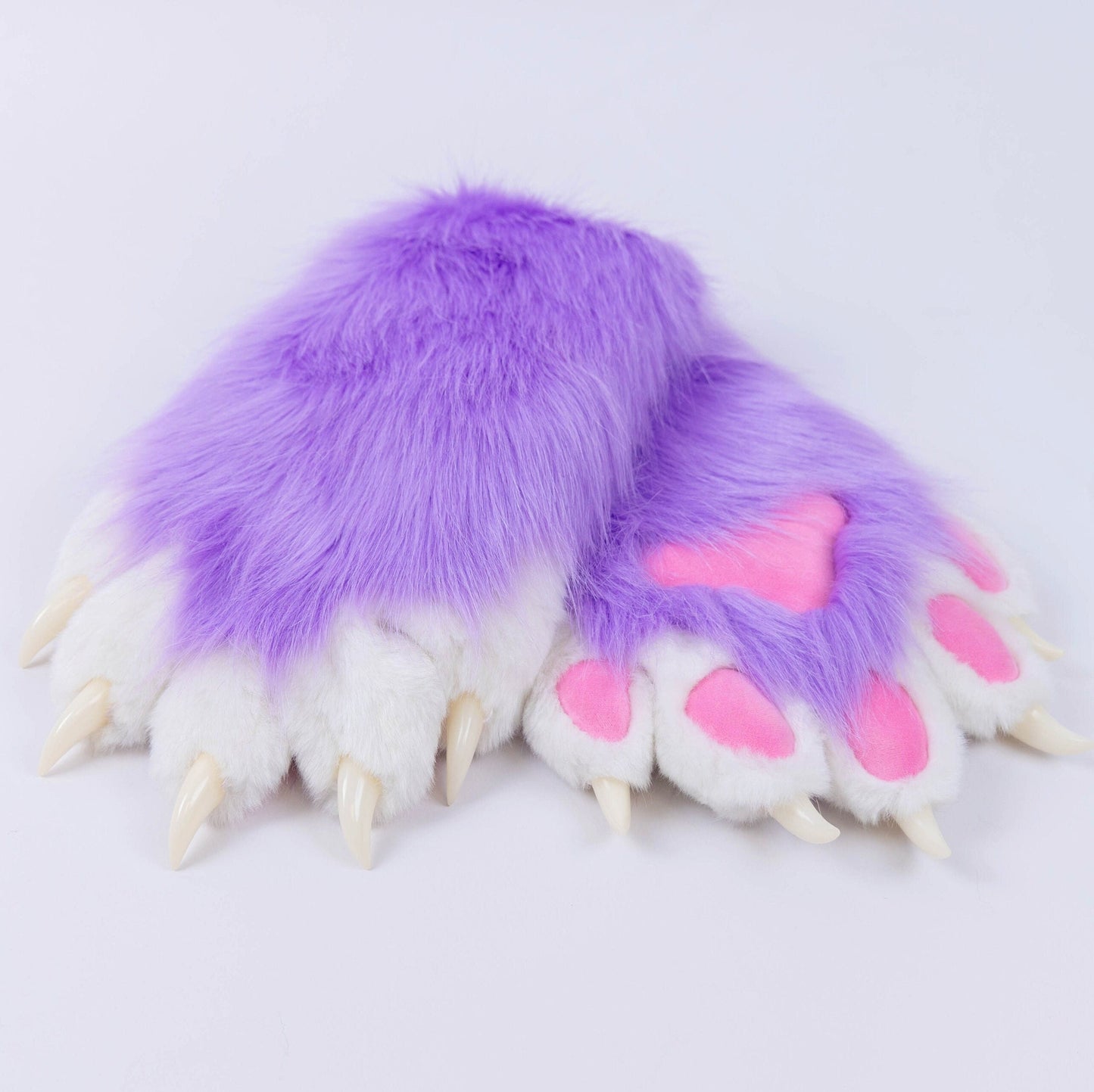 Fursuit hand paws with purple fur, cheap cat gloves,custom Fursuit gloves,handmade Furry paws, Furry art, faux fur paws with 5 finger