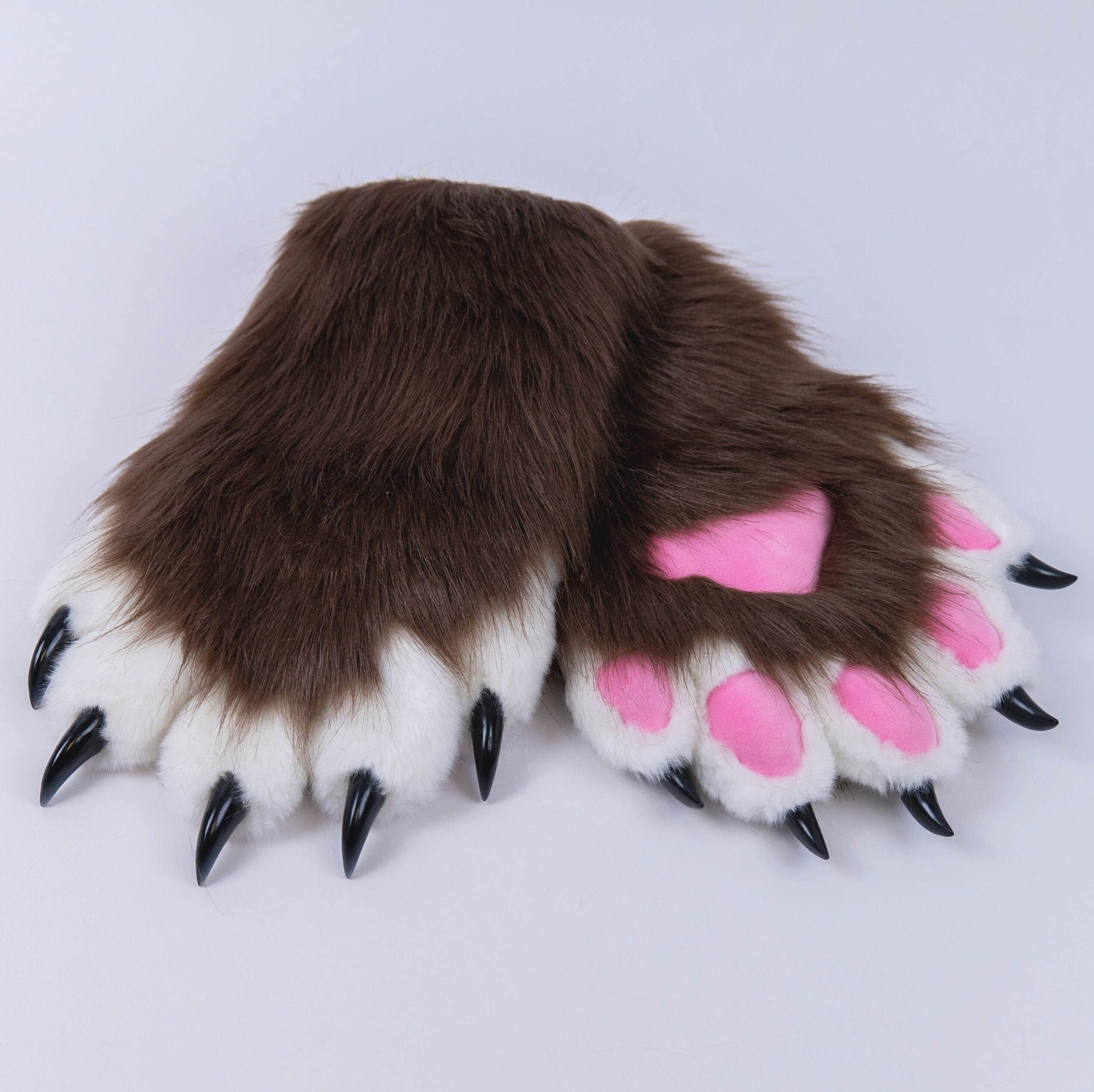 Fursuit hand paws with purple fur, cheap cat gloves,custom Fursuit gloves,handmade Furry paws, Furry art, faux fur paws with 5 finger