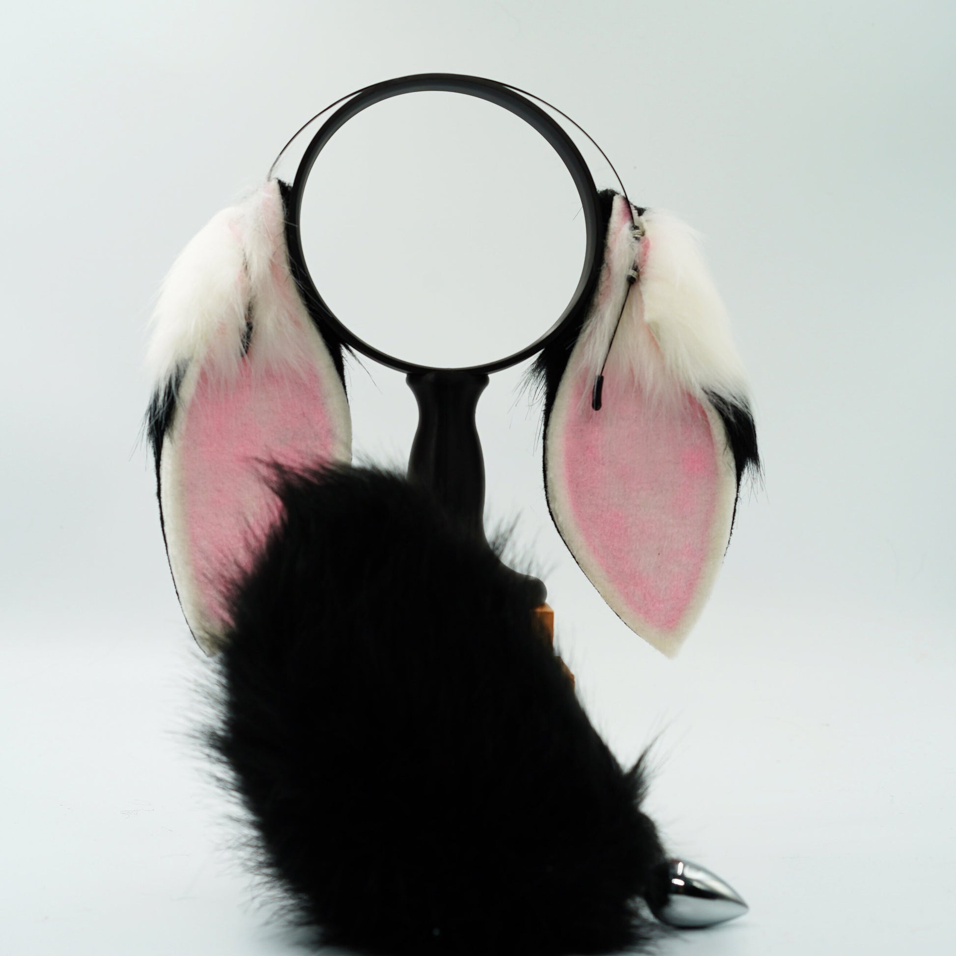 Kawaii black lop ears, Lop Ears headband, black lop ears,faux fur bunny ears, bunny ears headband,