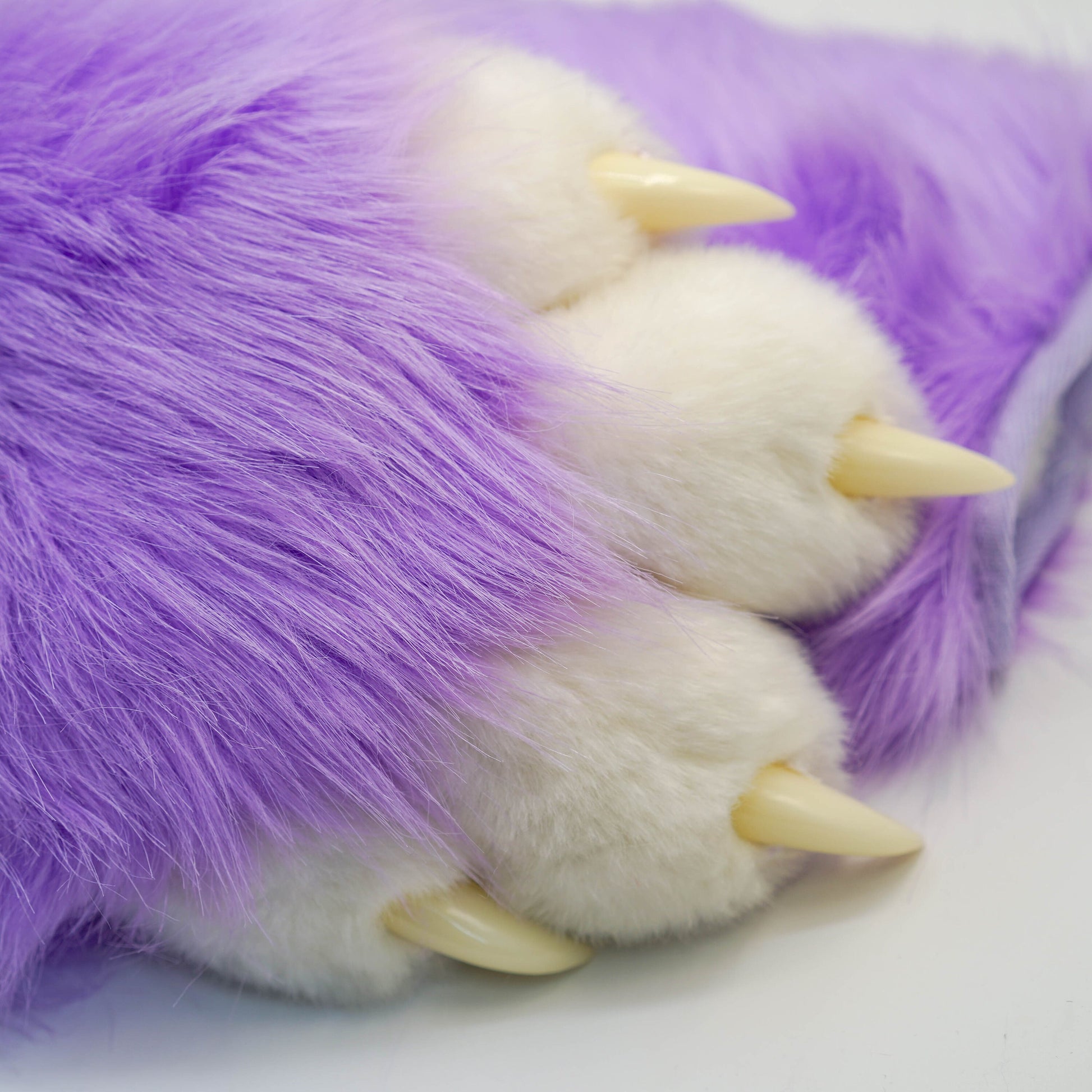 Cat fursuit,Little Cat Claw,Purple cat paws，Custom Fursuit gloves,Handmade cat paws, cosplay paws, faux fur paws with 4 white finger,