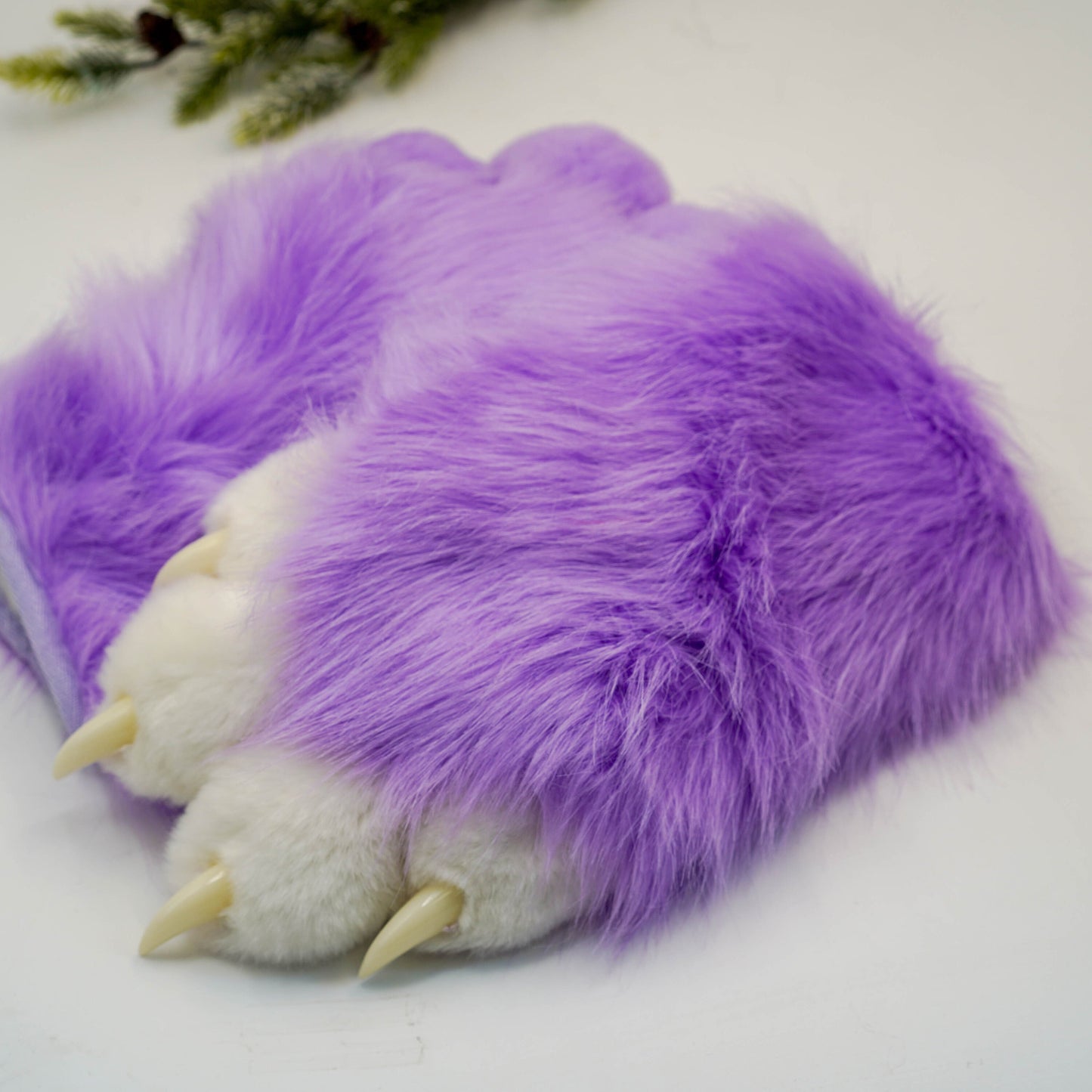 Cat fursuit,Little Cat Claw,Purple cat paws，Custom Fursuit gloves,Handmade cat paws, cosplay paws, faux fur paws with 4 white finger,