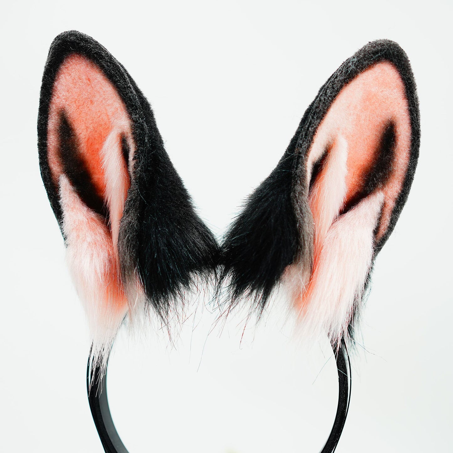 black and pink Bunny ears, Bunny ears, Cosplay Ears, bunny Cosplay, Animal Ears,realistic bunny ears, pet play , bunny girl headband, 168