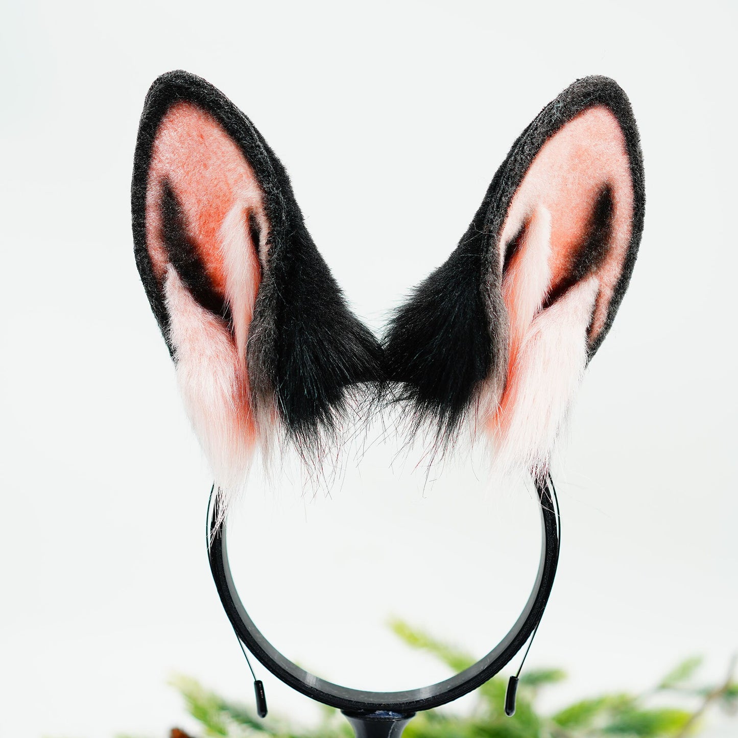 black and pink Bunny ears, Bunny ears, Cosplay Ears, bunny Cosplay, Animal Ears,realistic bunny ears, pet play , bunny girl headband, 168