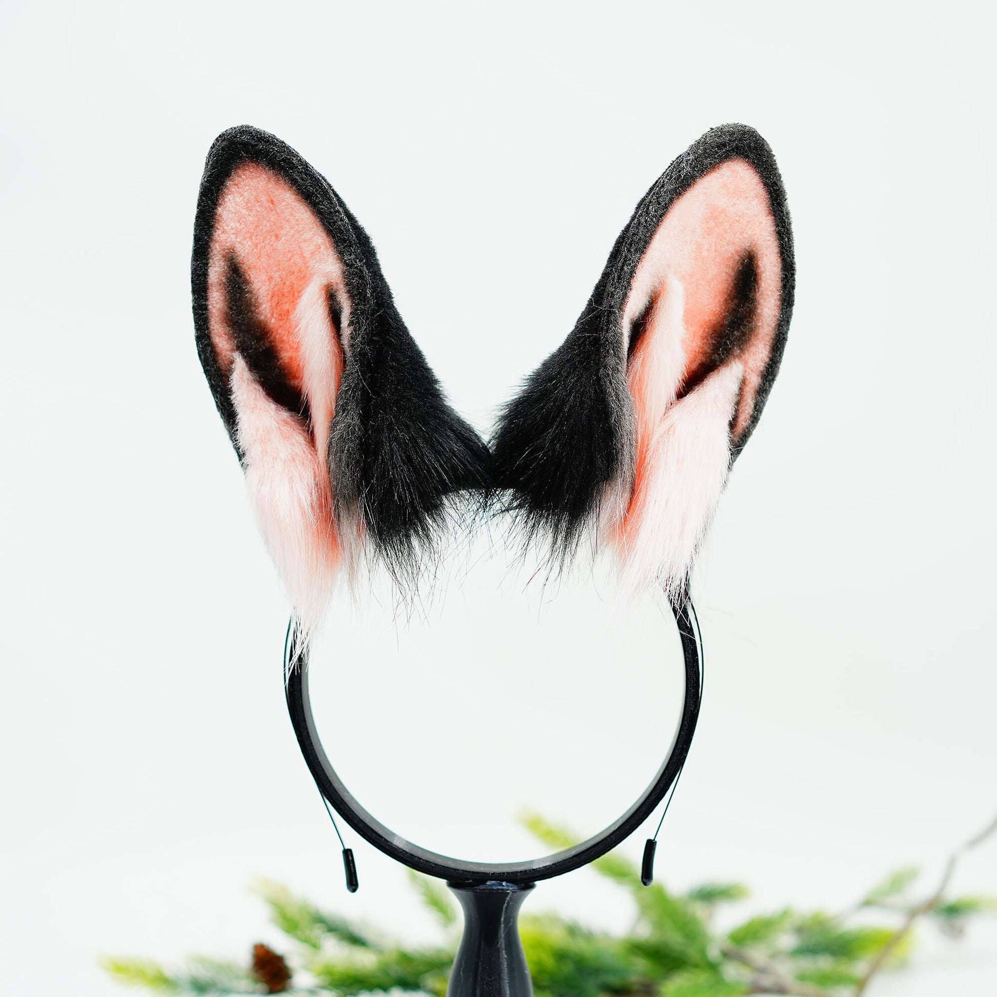 black and pink Bunny ears, Bunny ears, Cosplay Ears, bunny Cosplay, Animal Ears,realistic bunny ears, pet play , bunny girl headband, 168