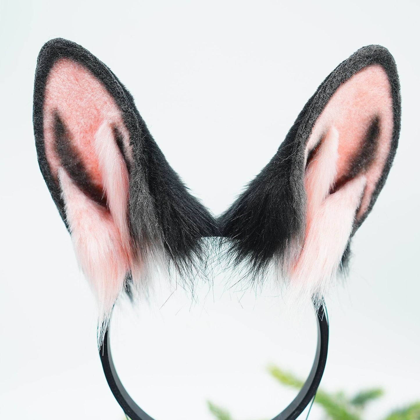 black and pink Bunny ears, Bunny ears, Cosplay Ears, bunny Cosplay, Animal Ears,realistic bunny ears, pet play , bunny girl headband, 168