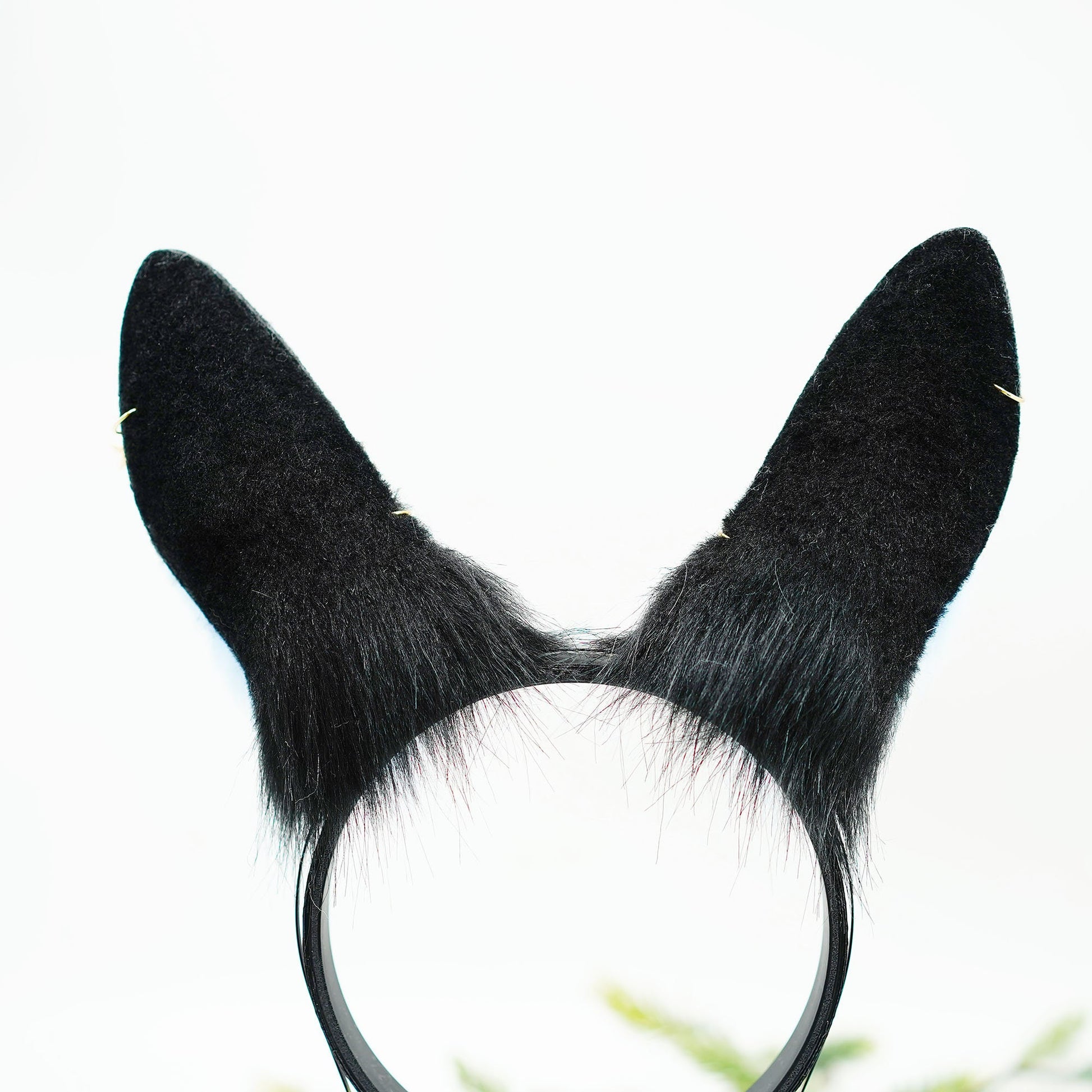 Blue Bunny ears, Fluffy ears, Faux Fur ears, Rabbit Ears Headband,Blue bunny tail, Black and Blue bunny ears