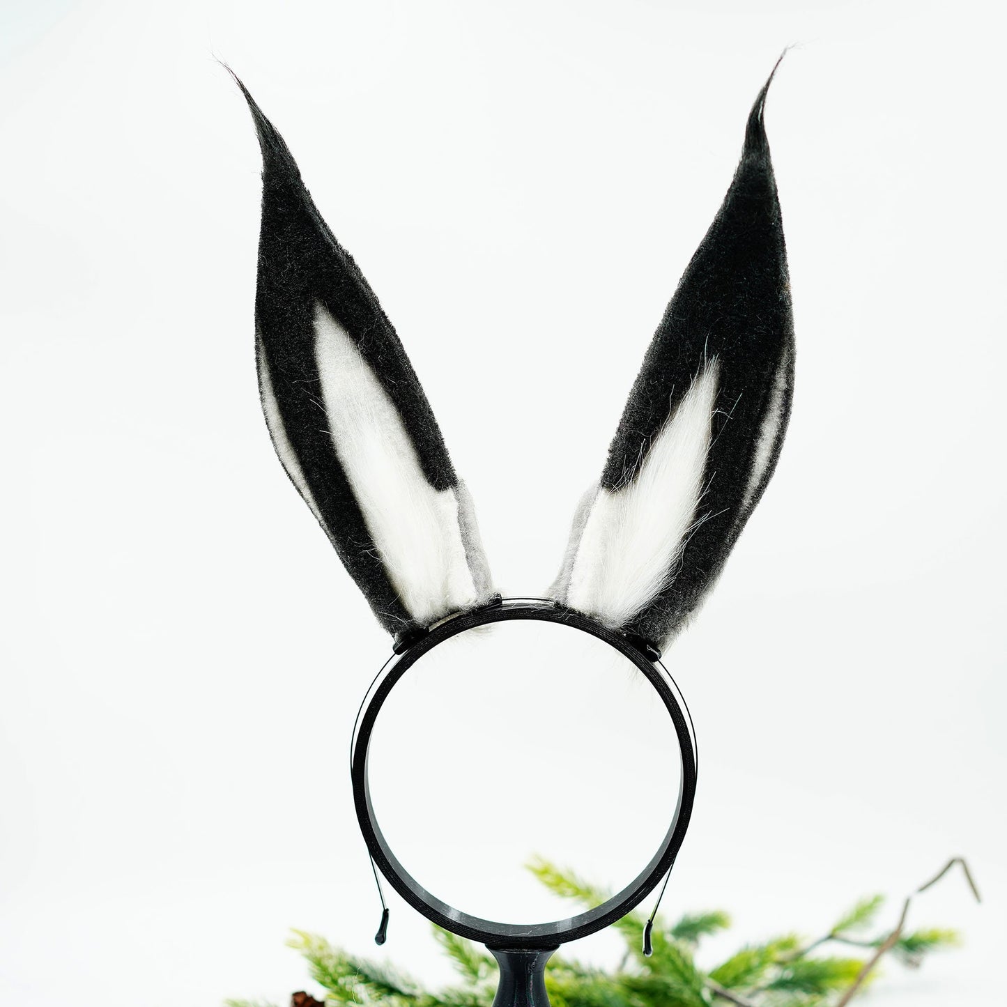 Black Bunny ears and tail, Fluffy ears tail, Faux Fur ears, Rabbit Ears Headband, Choose Your Color- Faux Fur Animal Ears，Furry Cosplay