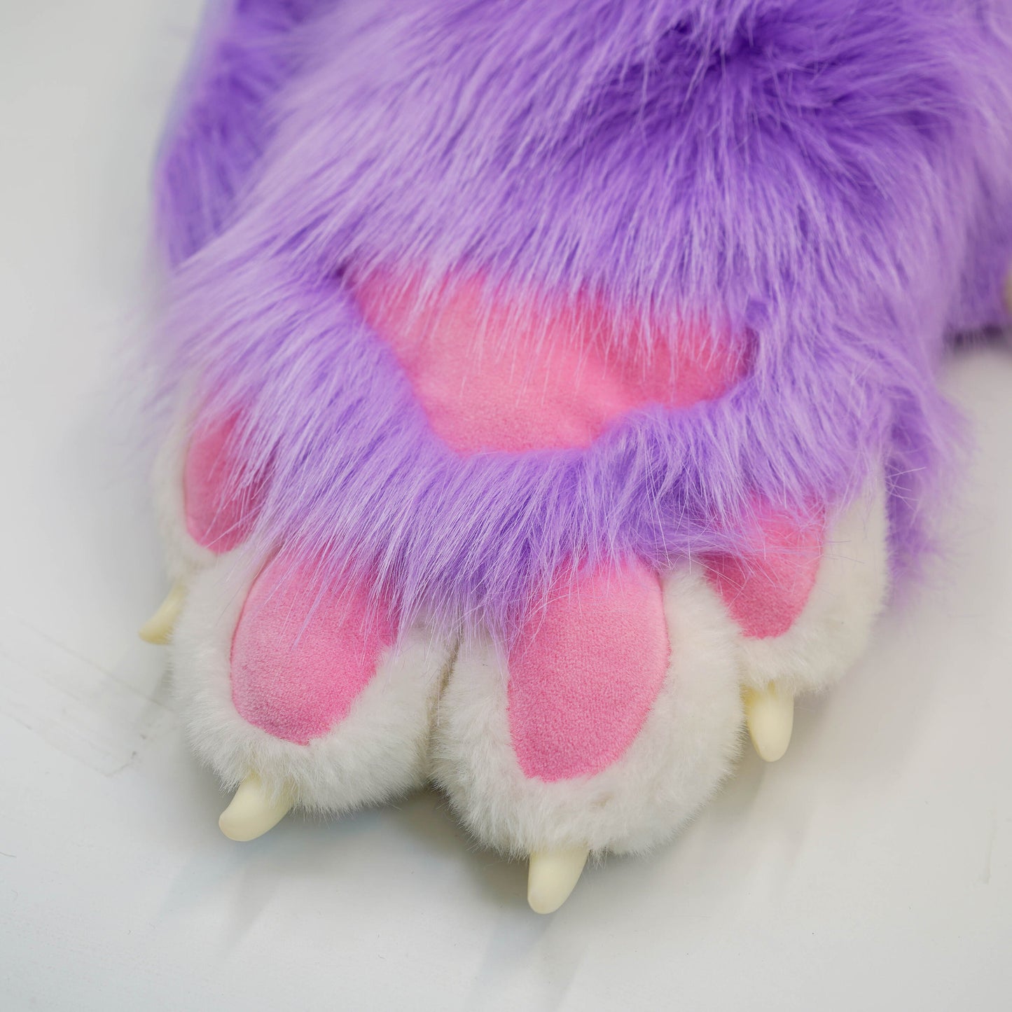 Cat fursuit,Little Cat Claw,Purple cat paws，Custom Fursuit gloves,Handmade cat paws, cosplay paws, faux fur paws with 4 white finger,