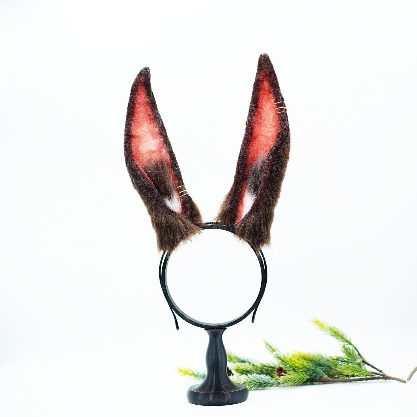 Cosplay bunny ear and tail, Cosplay Rabbit Ears ,Kit Charming Animal Headdress ear,Furry Bunny Mouldable ears, handmade ear headband,