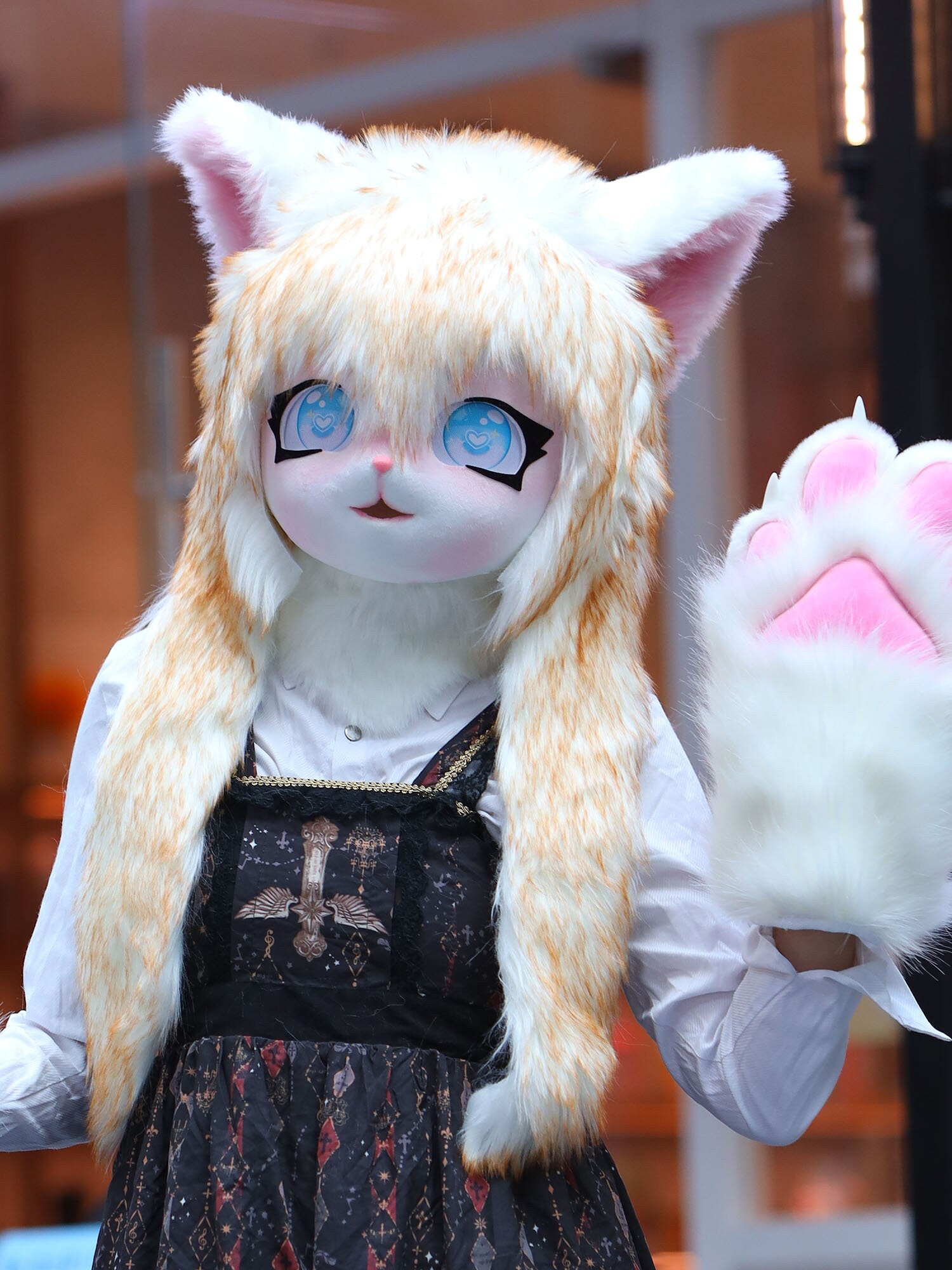 Ready to ship Cat Kigurumi Fur Suit Head Mask for 2023 Halloween Costume Many identical products are on sale