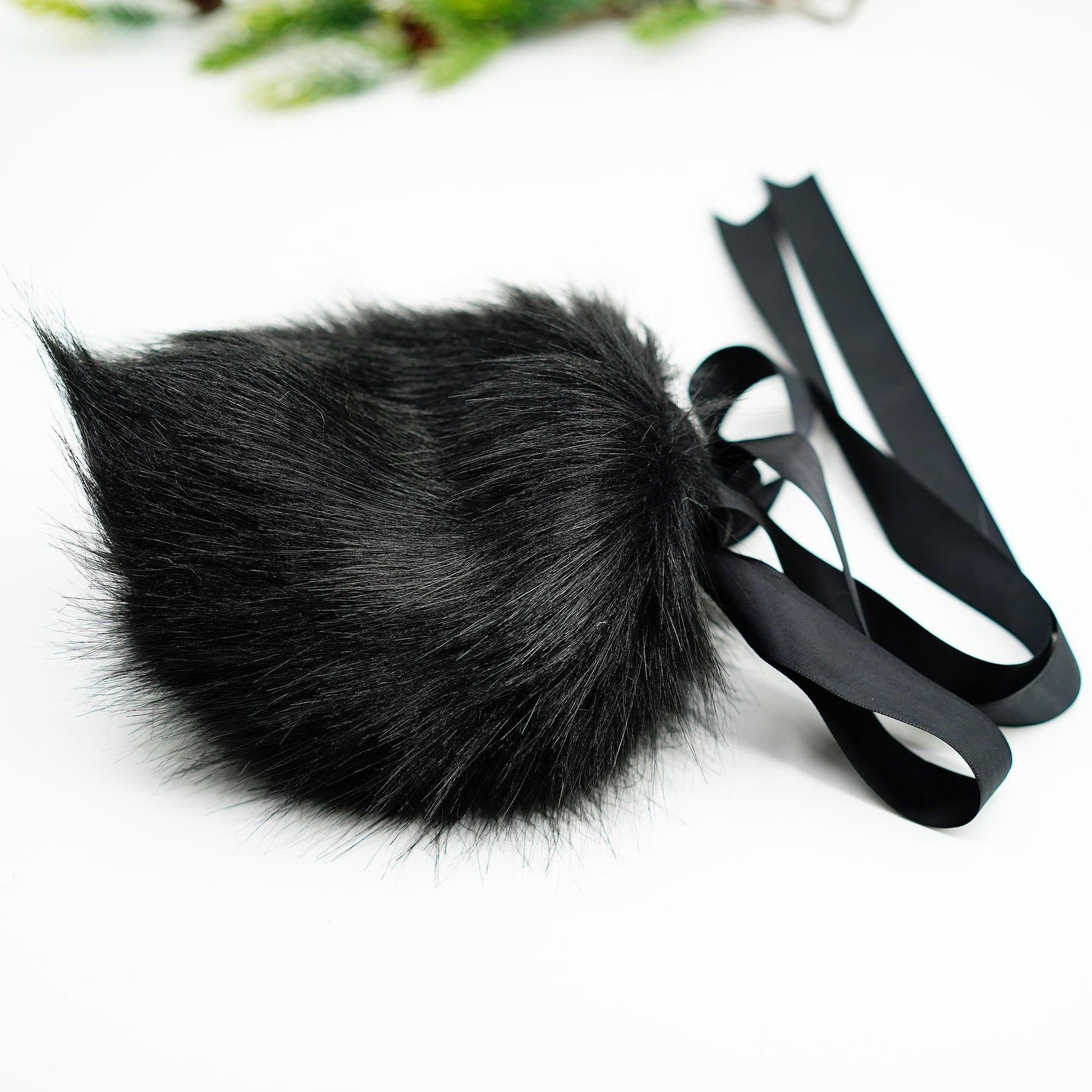 Blue Bunny ears, Fluffy ears, Faux Fur ears, Rabbit Ears Headband,Blue bunny tail, Black and Blue bunny ears