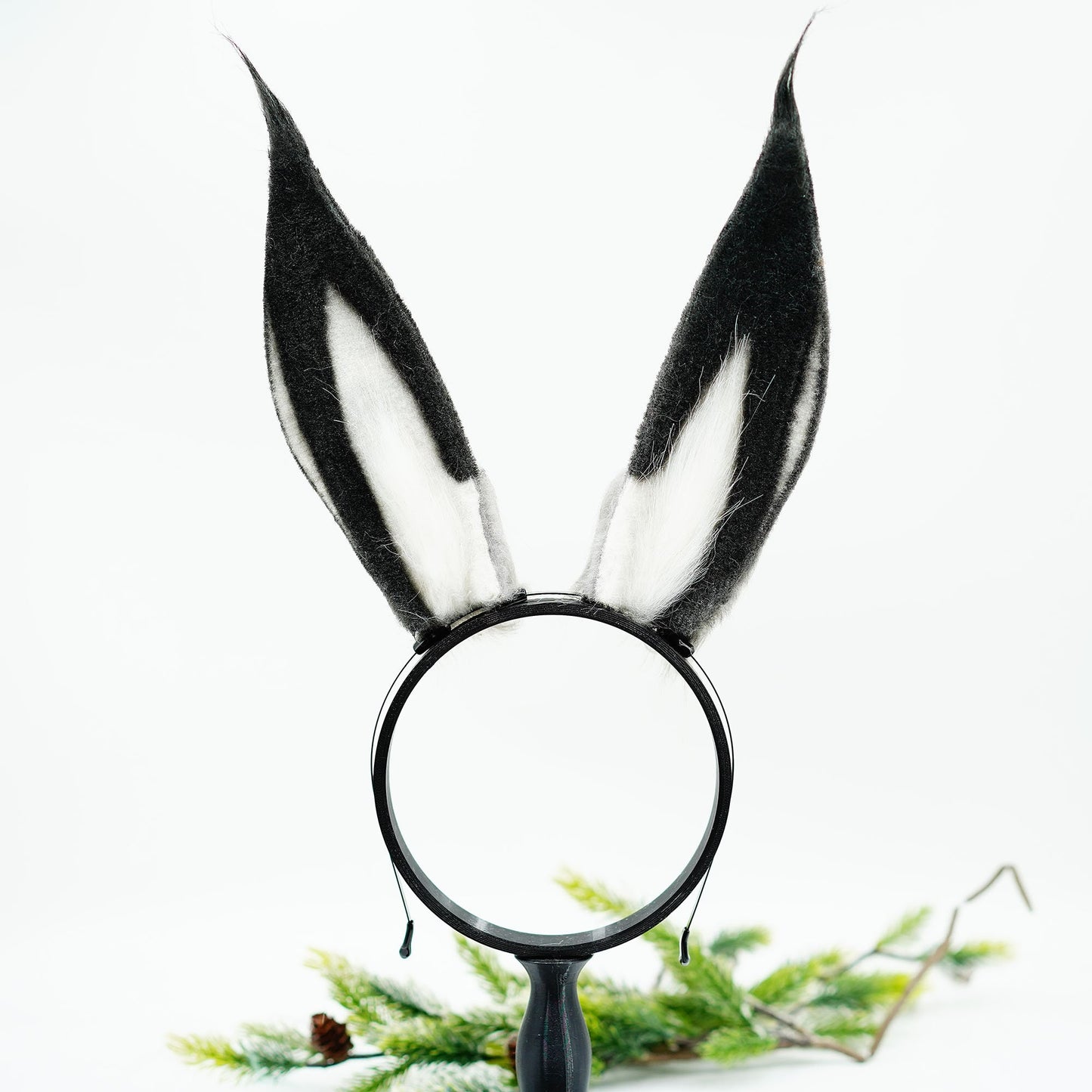 Black Bunny ears and tail, Fluffy ears tail, Faux Fur ears, Rabbit Ears Headband, Choose Your Color- Faux Fur Animal Ears，Furry Cosplay