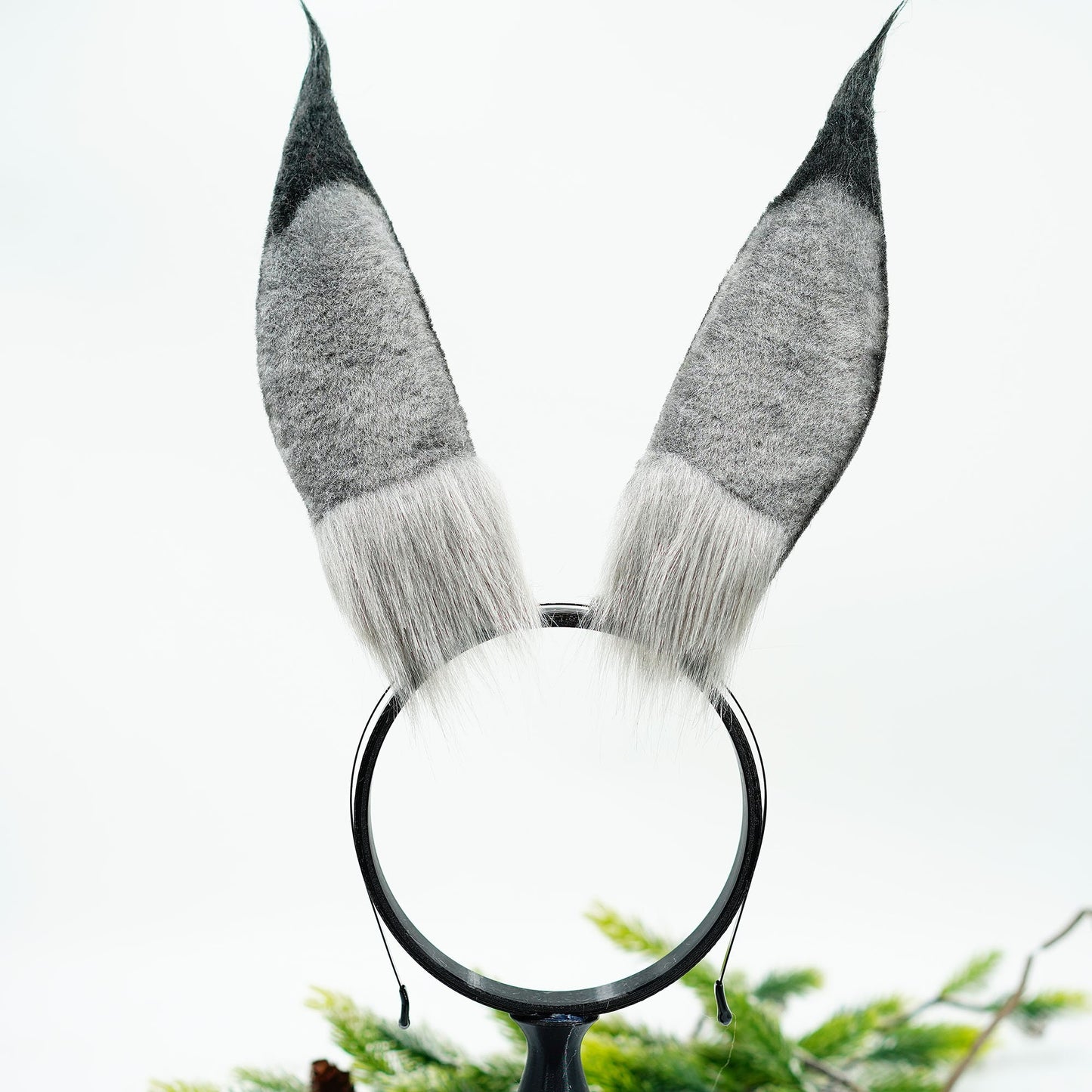 Black Bunny ears and tail, Fluffy ears tail, Faux Fur ears, Rabbit Ears Headband, Choose Your Color- Faux Fur Animal Ears，Furry Cosplay