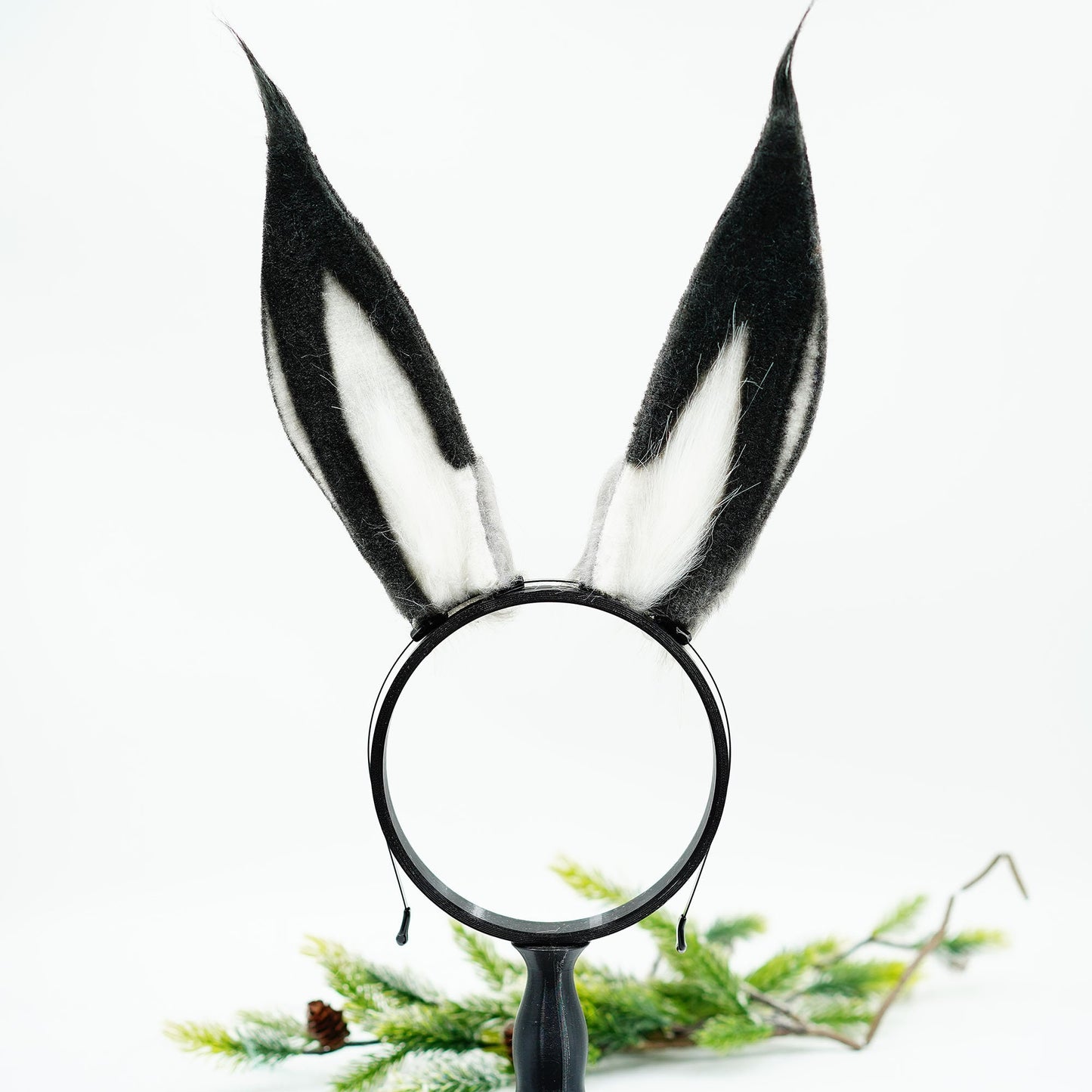 Black Bunny ears and tail, Fluffy ears tail, Faux Fur ears, Rabbit Ears Headband, Choose Your Color- Faux Fur Animal Ears，Furry Cosplay