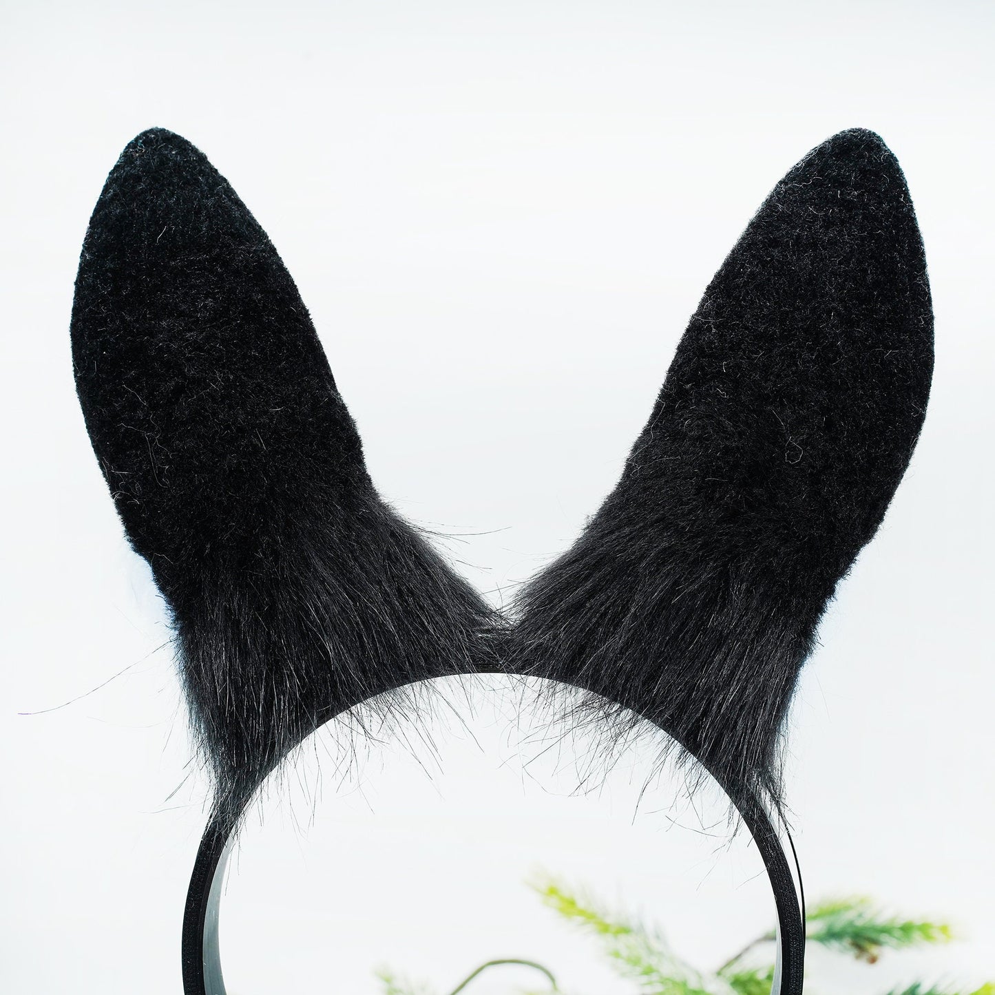 Bunny Ear & Tail Set ，Blue Bunny ears, furry faux fur costume cosplay ears, Rabbit Ears Headband, bunny tail, Black and Blue bunny ears