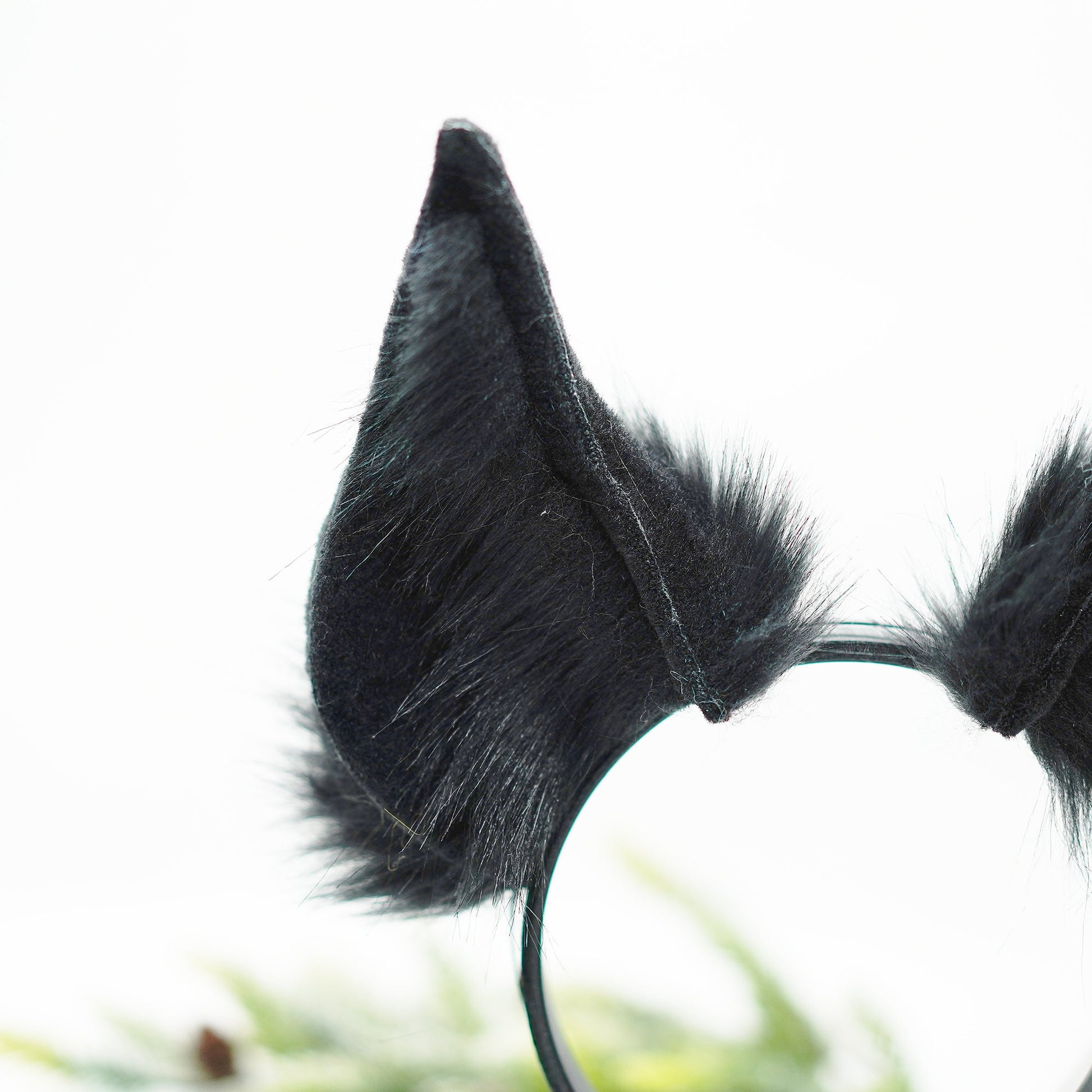 Black dog ears and tail ,Cosplay Ear,Anime Cosplay, fake fur wolf Ears,Fluffy Fox Ears, Kawaii Ears, Faux Fur Ears, Ears Headband