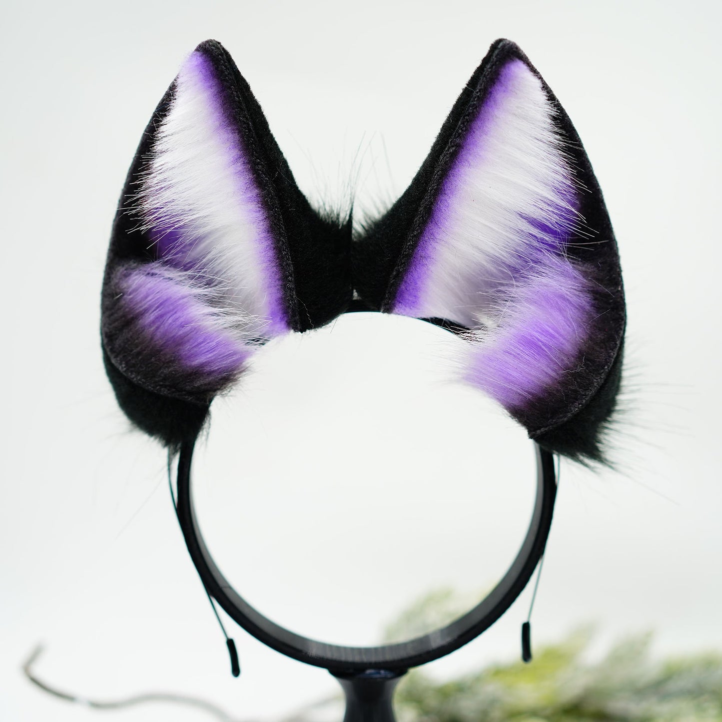 black purple shepherd ears puppy ears cosplay bat ears headband gamegrils game girl egirl animalheadband role play puppygirl ears headband