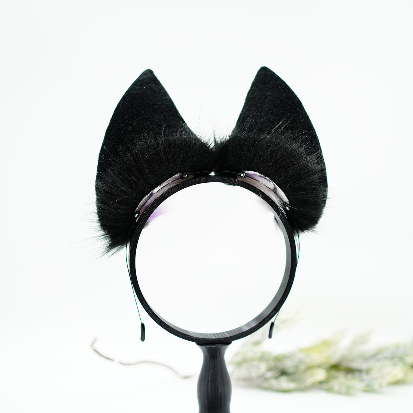 black purple shepherd ears puppy ears cosplay bat ears headband gamegrils game girl egirl animalheadband role play puppygirl ears headband