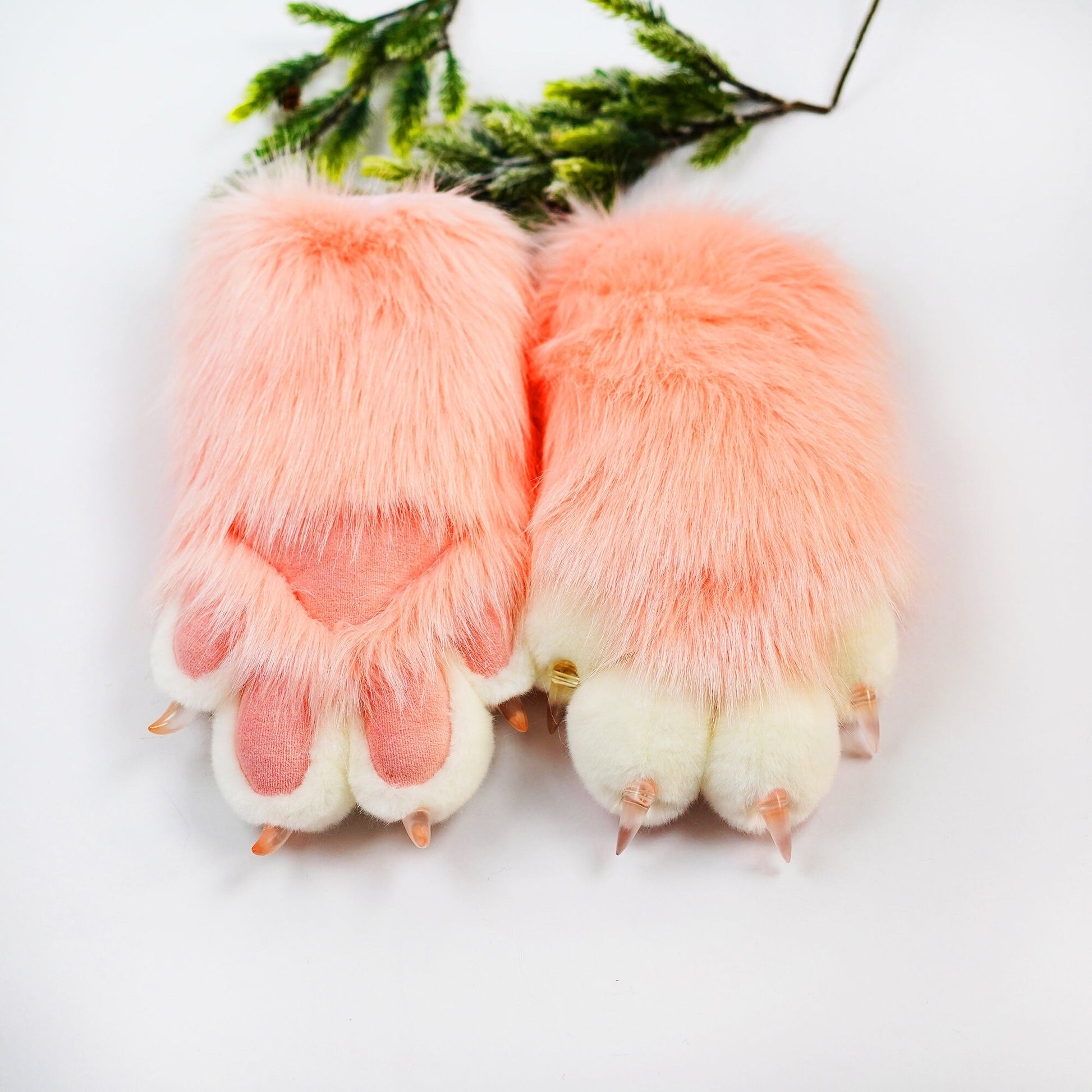 Light pink & pink Fursuit Handpaws,cutefurry Cat fursuit, Custom Fursuit gloves,Handmade cat paws, cosplay paws, paws with 4 finger