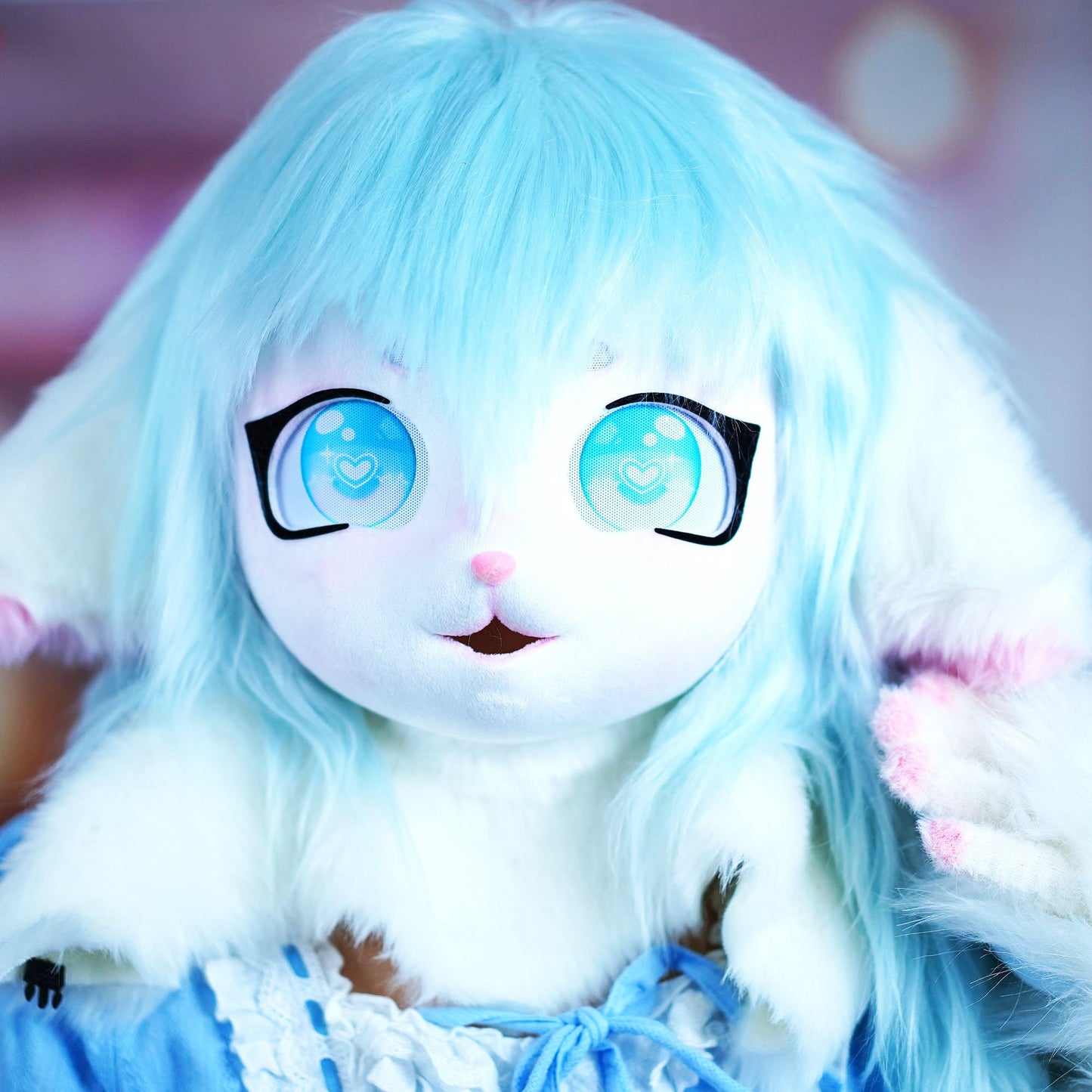 baby blue sheep fursuit Head Mask Cat Furry Budget Friendly Mask, furry Head, fursuit mask for girls,halloween gift