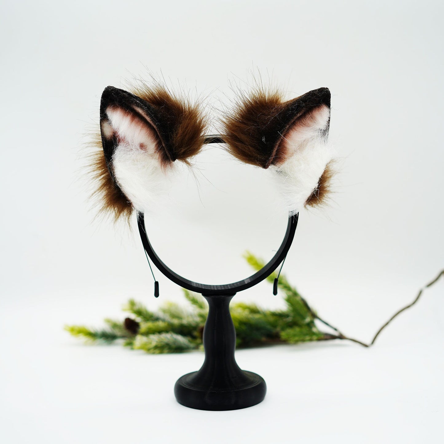 Brown Anime cosplay ear,Kawaii cat ear and tail, tail plug, faux fur bunny ears, ears headband, fluffy ears, costume animal ears,