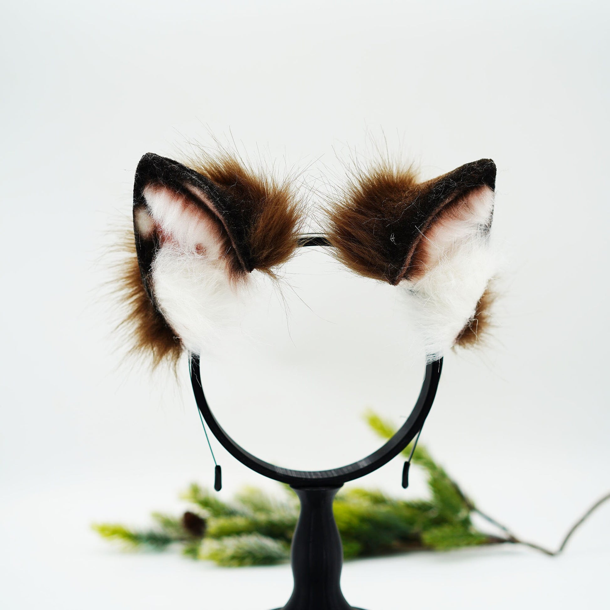 Brown Anime cosplay ear,Kawaii cat ear and tail, tail plug, faux fur bunny ears, ears headband, fluffy ears, costume animal ears,